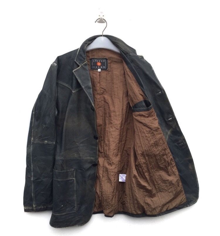 Japanese Brand × Vintage Vintage Japanes 291395=Homme Distressed Leather Goat Jacket Size US M / EU 48-50 / 2 - 2 Thumbnail