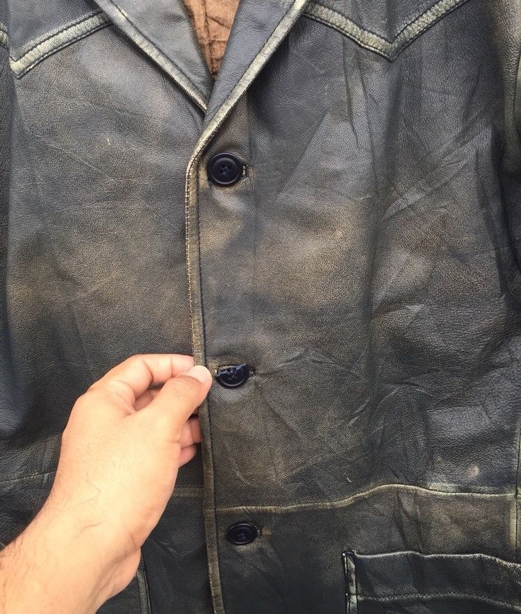 Japanese Brand × Vintage Vintage Japanes 291395=Homme Distressed Leather Goat Jacket Size US M / EU 48-50 / 2 - 7 Thumbnail