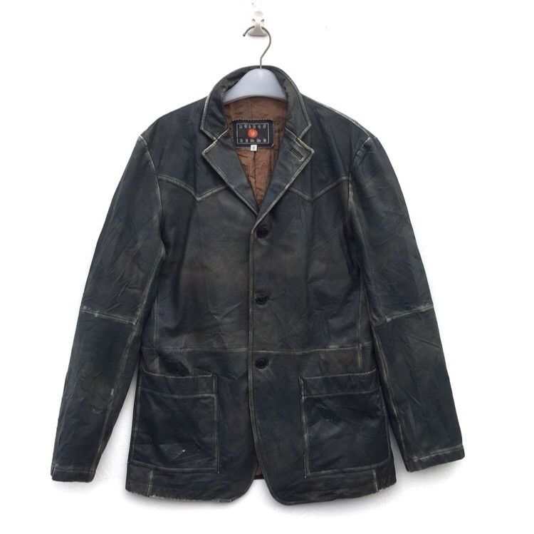 Japanese Brand × Vintage Vintage Japanes 291395=Homme Distressed Leather Goat Jacket Size US M / EU 48-50 / 2 - 1 Thumbnail