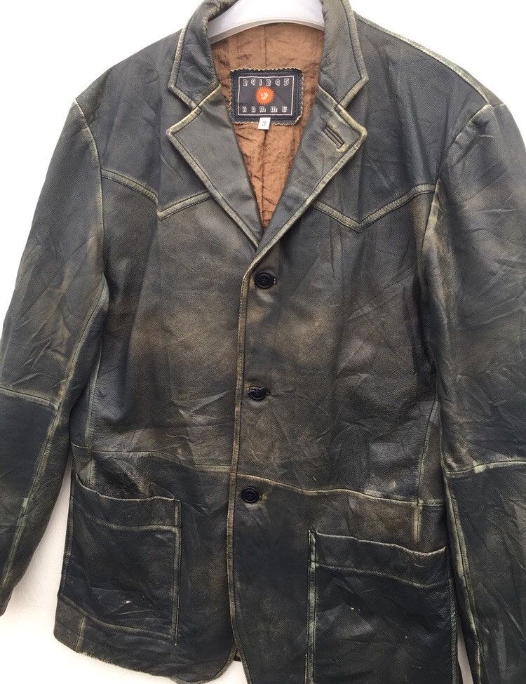 Japanese Brand × Vintage Vintage Japanes 291395=Homme Distressed Leather Goat Jacket Size US M / EU 48-50 / 2 - 4 Thumbnail
