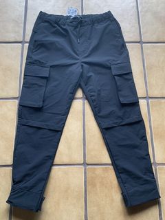 Zara Mens DNWR black nylon Cargo Technical Pants Relaxed pockets Size 32