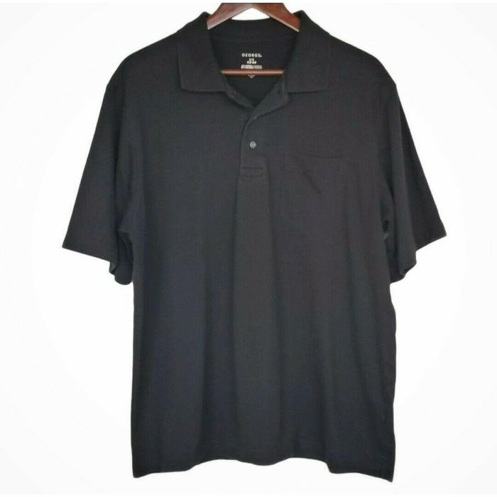 George George Polo Shirt Black Short Sleeve Knit Collared Casual | Grailed