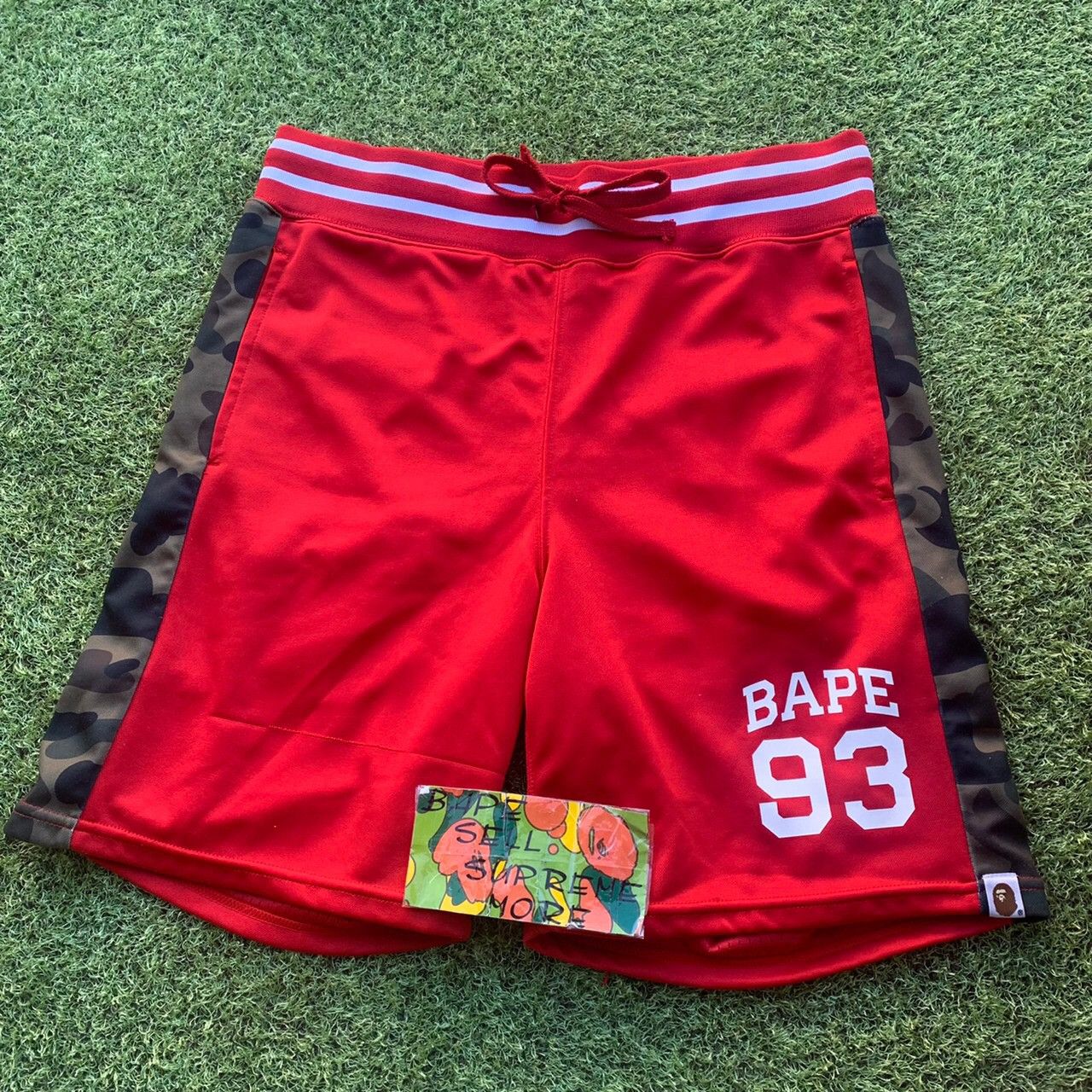 BAPE jersey short pants Red/Green camo