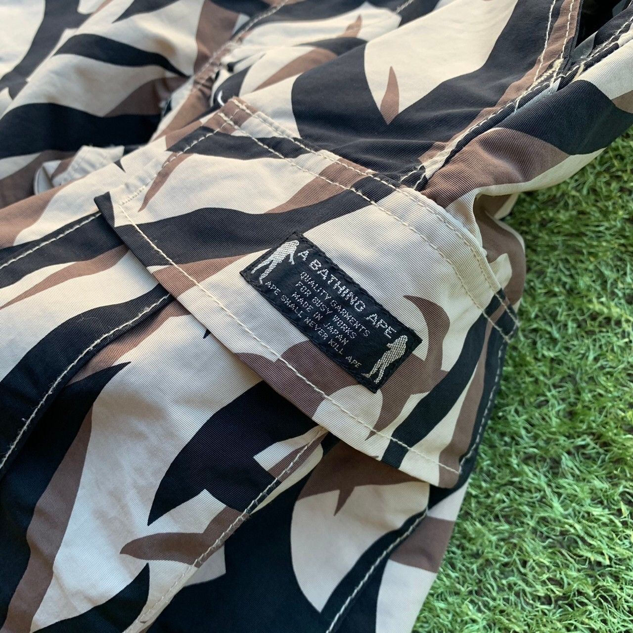 Bape BAPE tribal camo nylon short pants | Grailed