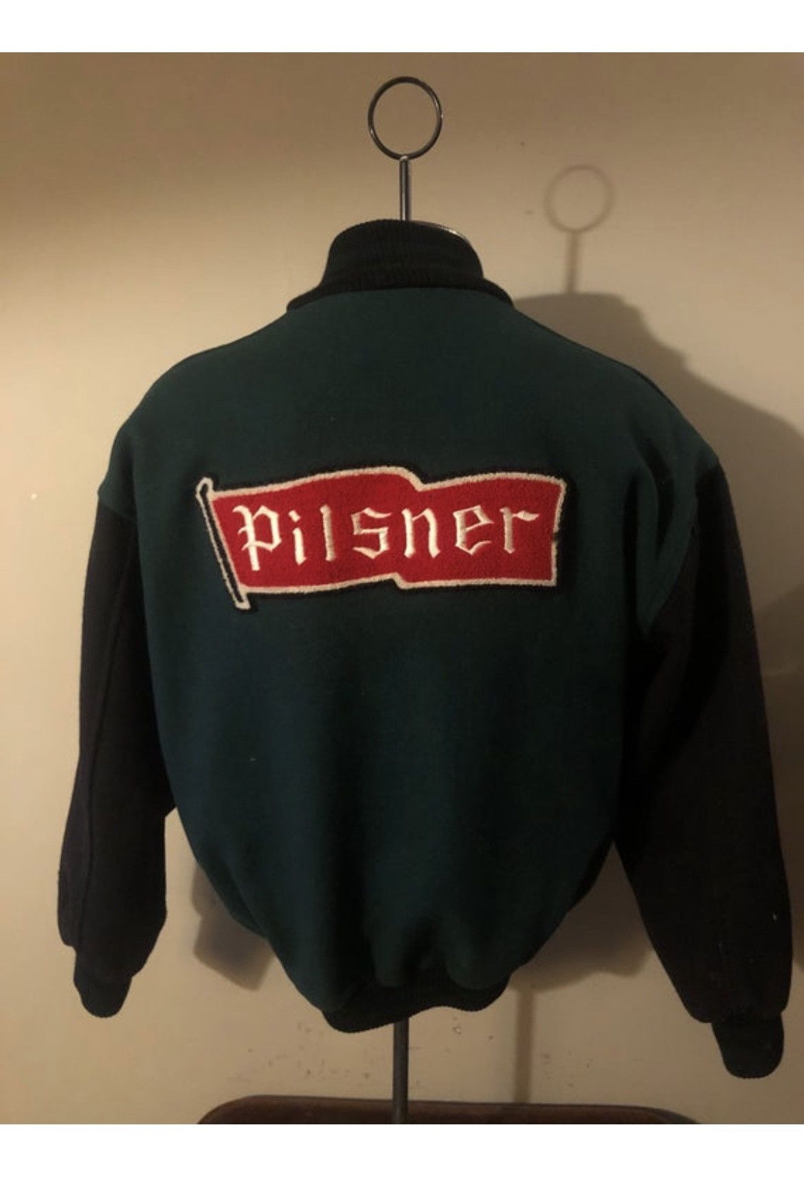 Vintage Vintage Pilsner Beer Jacket Letterman Big Flag Logo Grail Grailed
