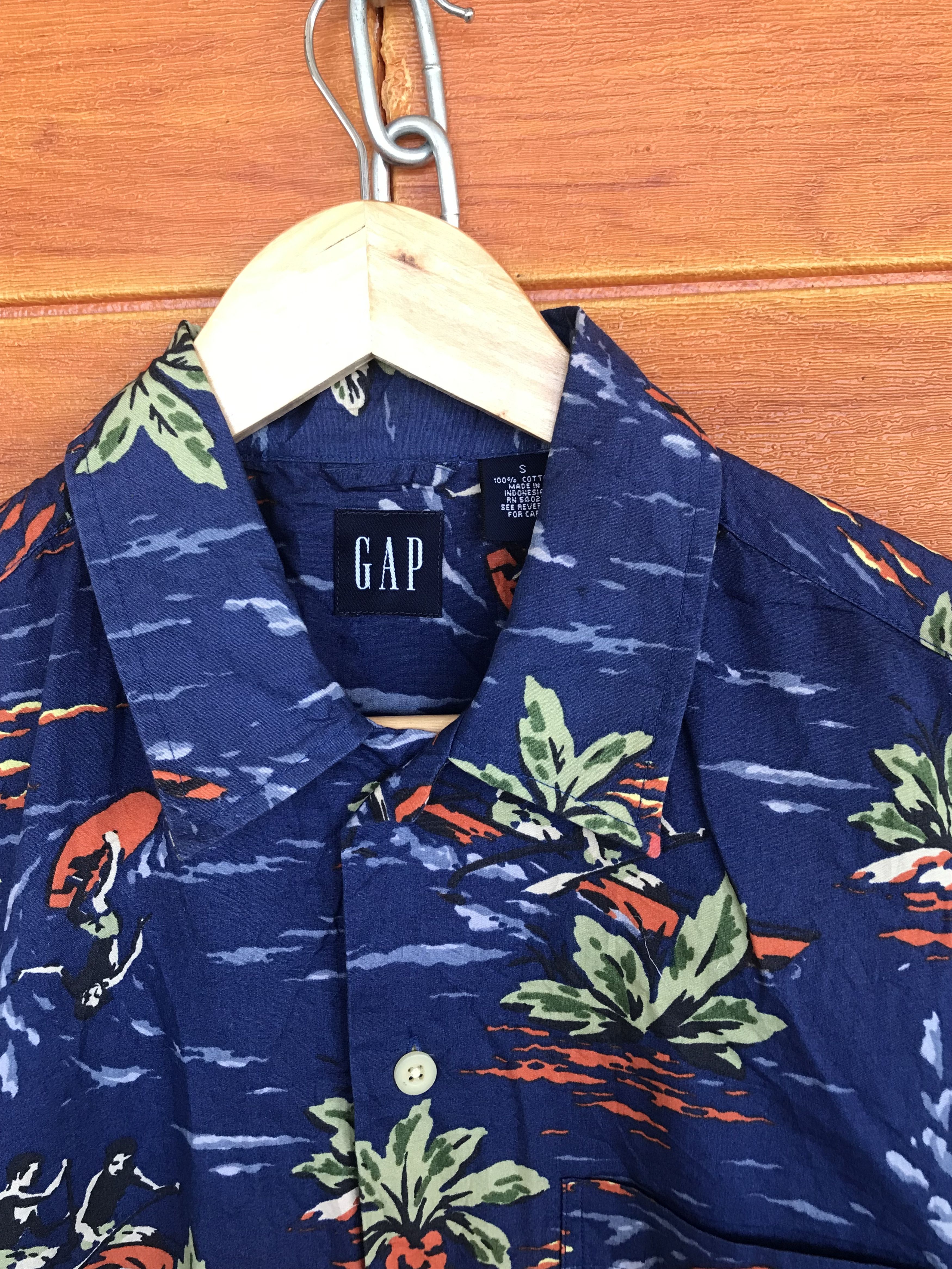 Gap Vintage Gap Scenic Water Sport Oversize Hawaiian Shirt Size US S / EU 44-46 / 1 - 4 Thumbnail