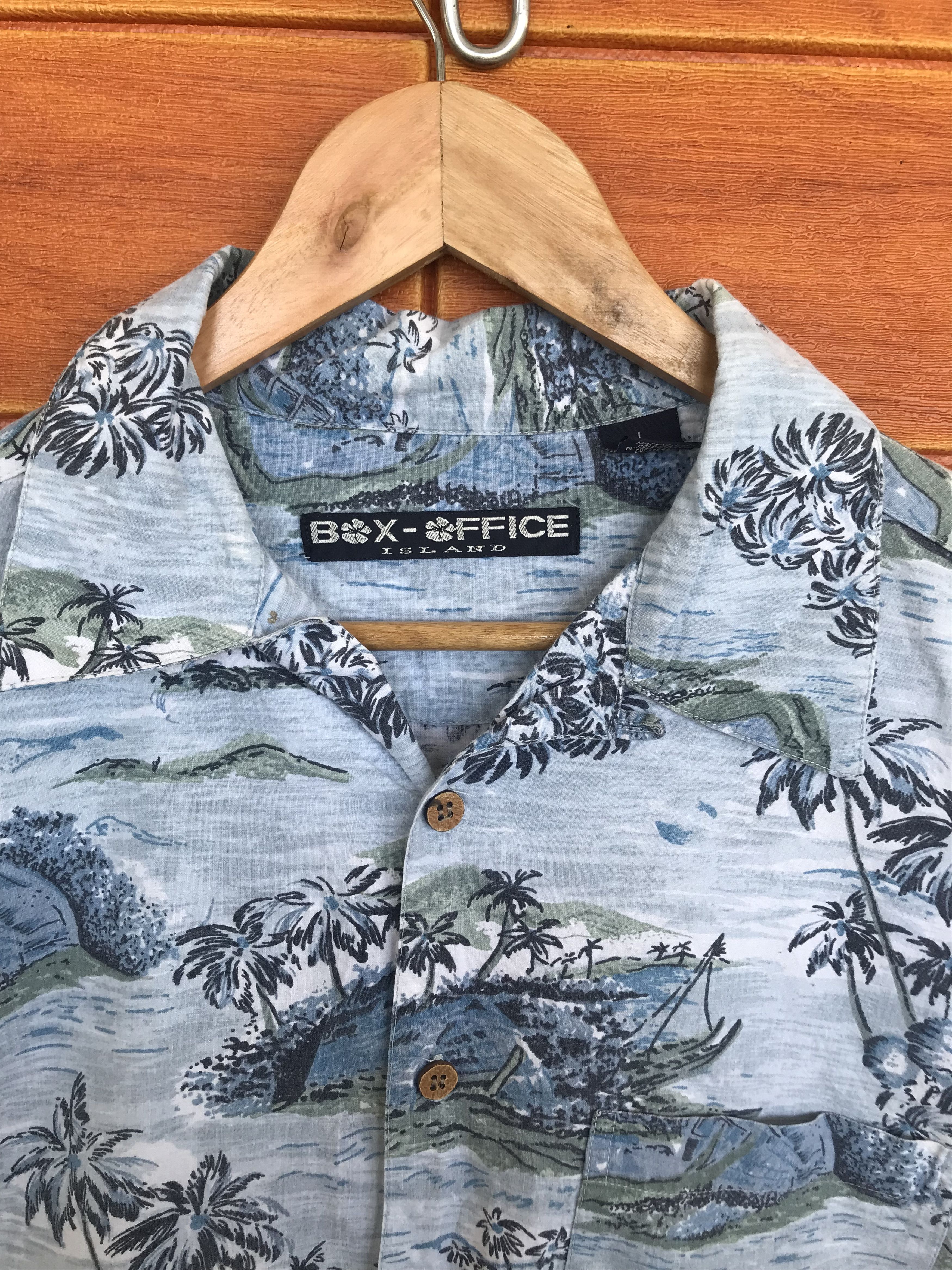 Vintage Vintage Box-Office Island Scenic View Hawaiian Shirt Size US L / EU 52-54 / 3 - 5 Thumbnail
