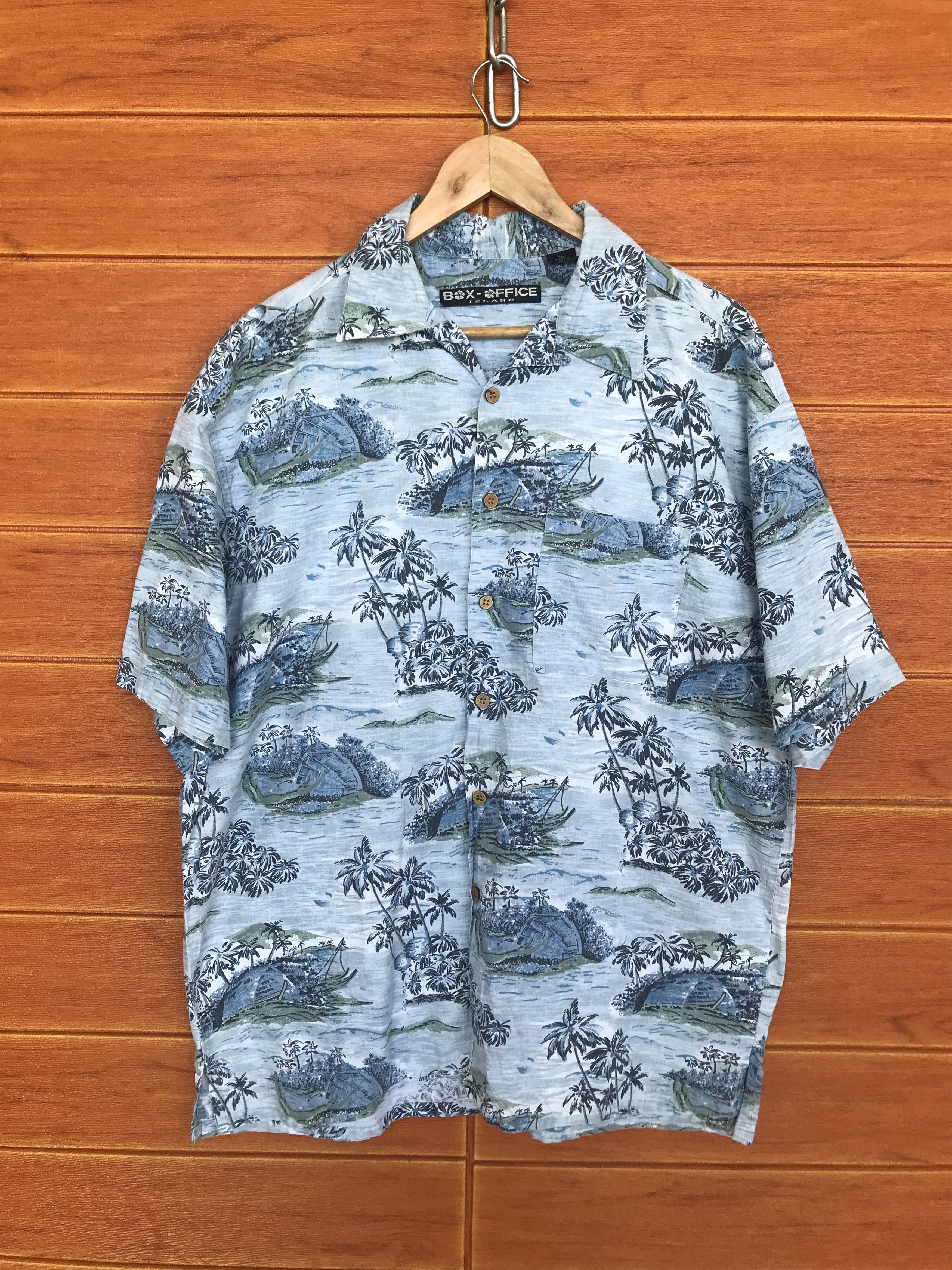 Vintage Vintage Box-Office Island Scenic View Hawaiian Shirt Size US L / EU 52-54 / 3 - 1 Thumbnail