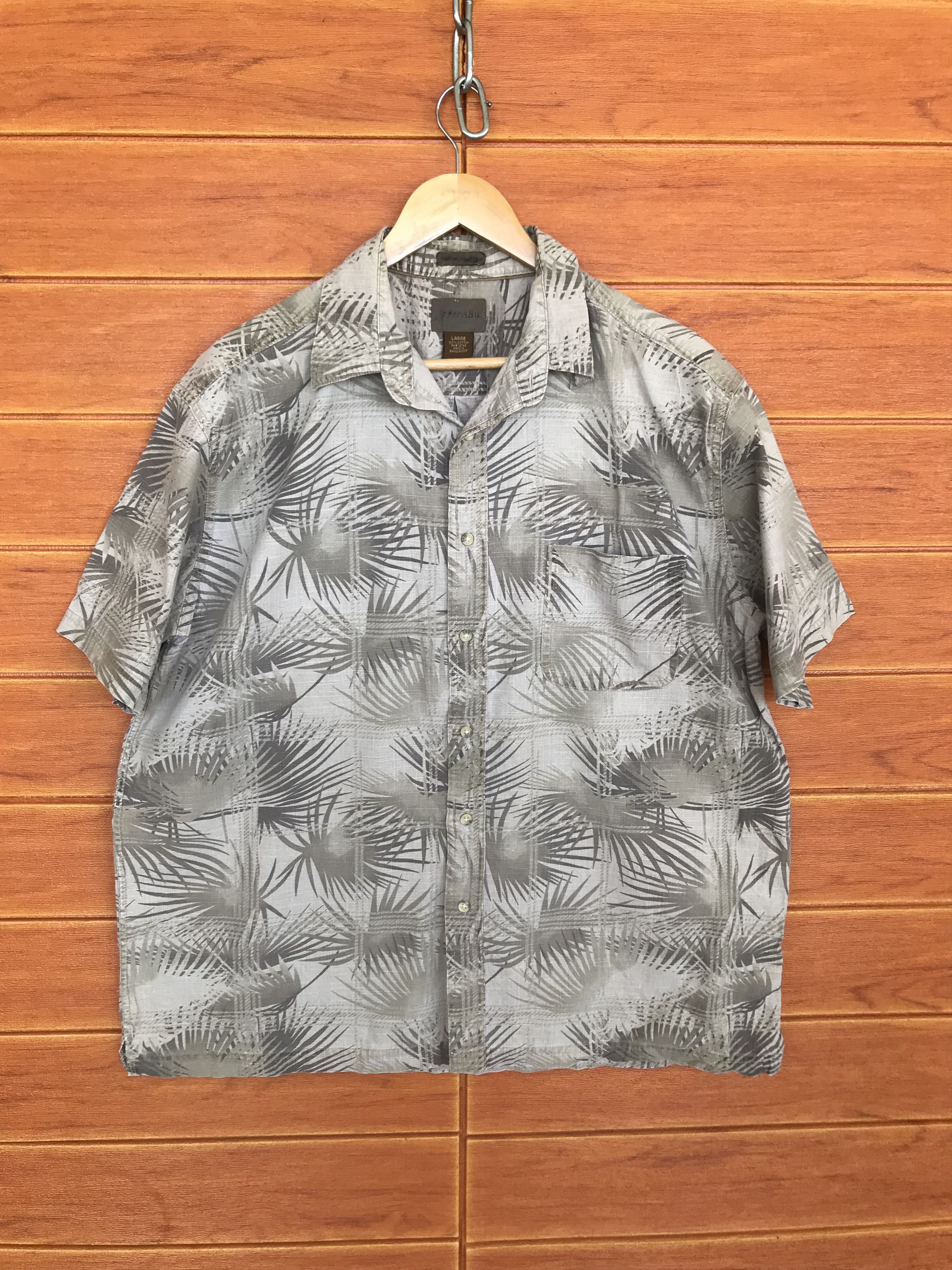 St. Johns Bay Vintage St. John Bay Trekker Cross Hatch Hawaiian Shirt Size US L / EU 52-54 / 3 - 1 Thumbnail