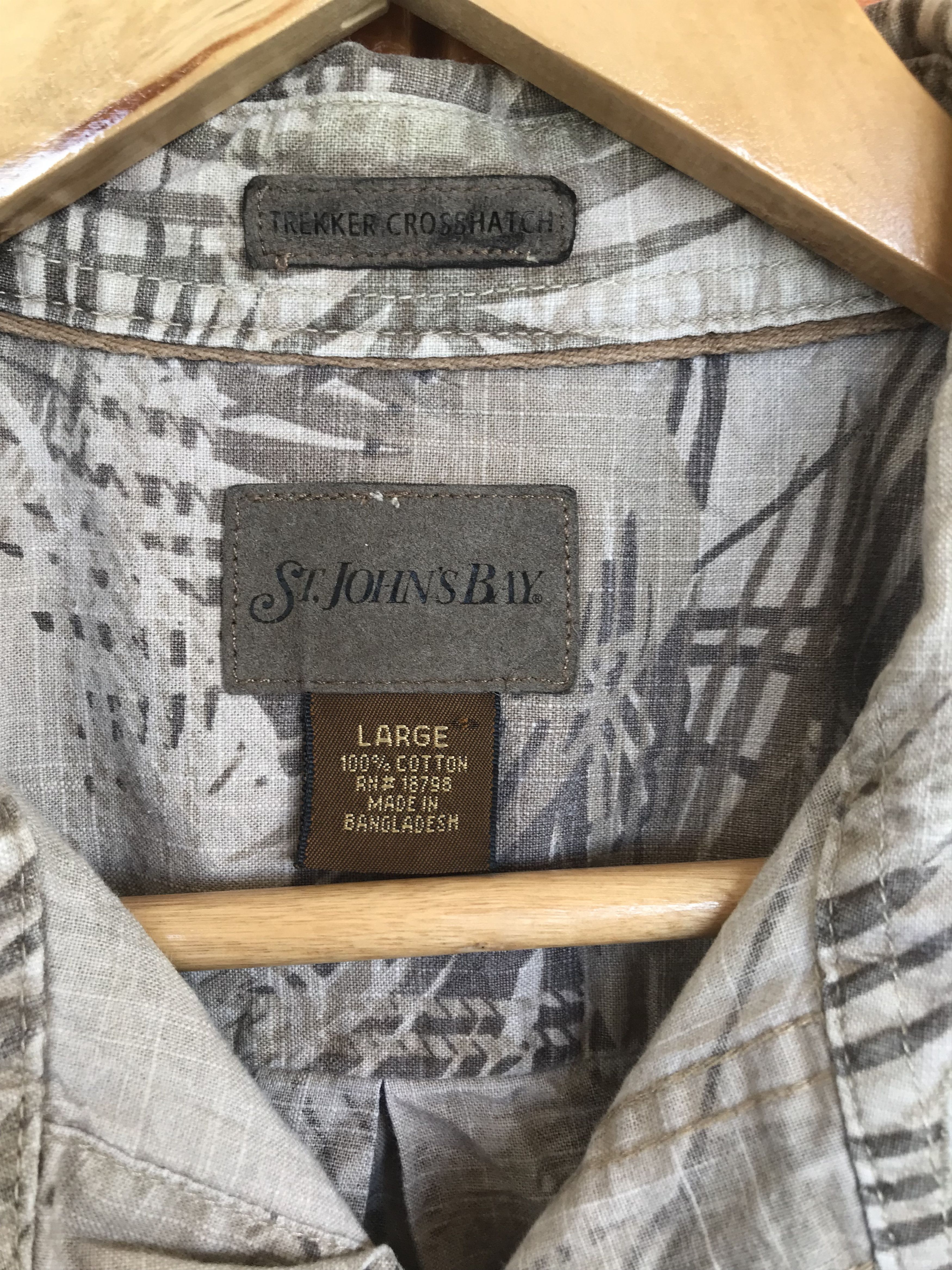 St. Johns Bay Vintage St. John Bay Trekker Cross Hatch Hawaiian Shirt Size US L / EU 52-54 / 3 - 5 Thumbnail