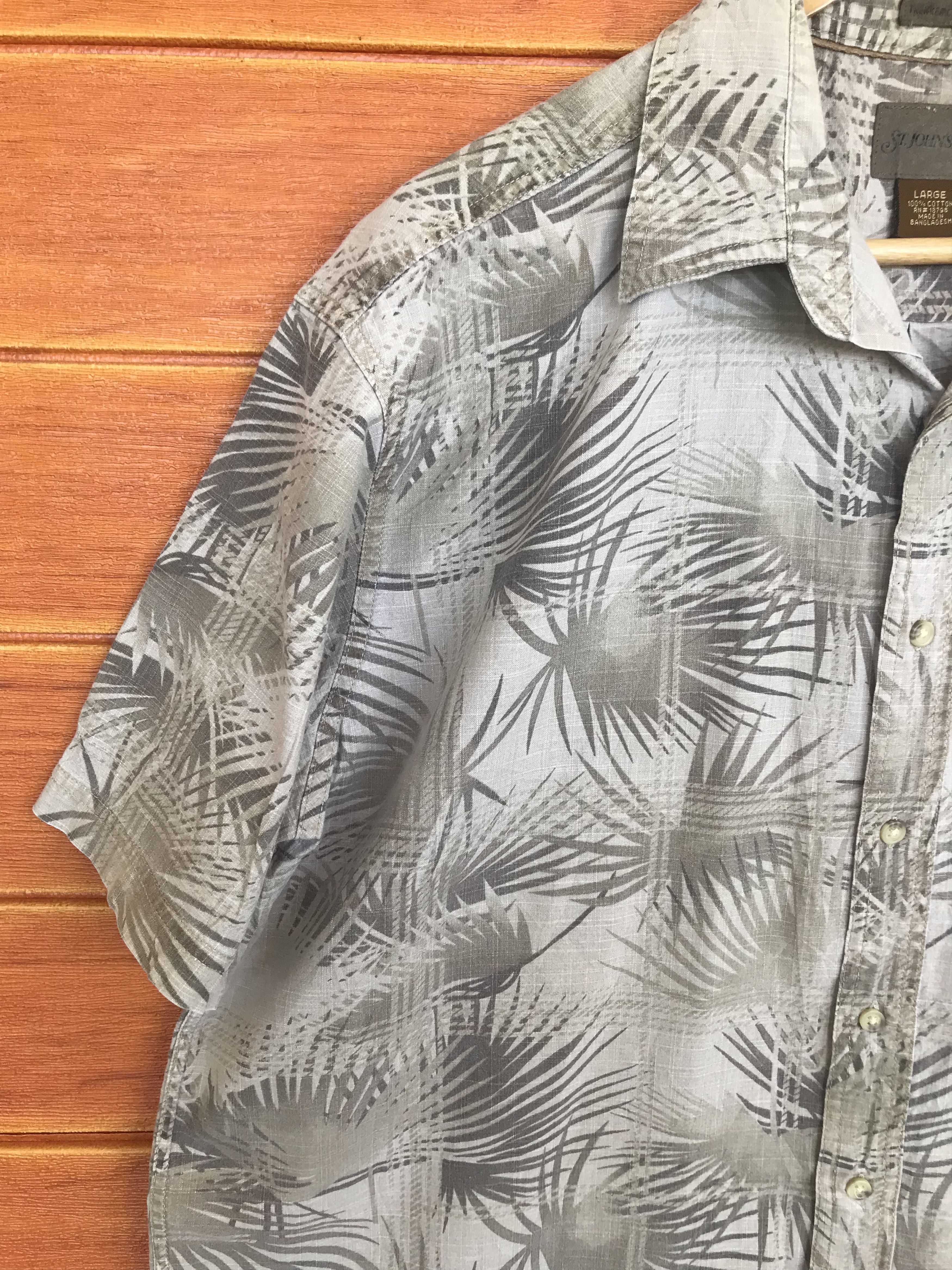 St. Johns Bay Vintage St. John Bay Trekker Cross Hatch Hawaiian Shirt Size US L / EU 52-54 / 3 - 2 Thumbnail