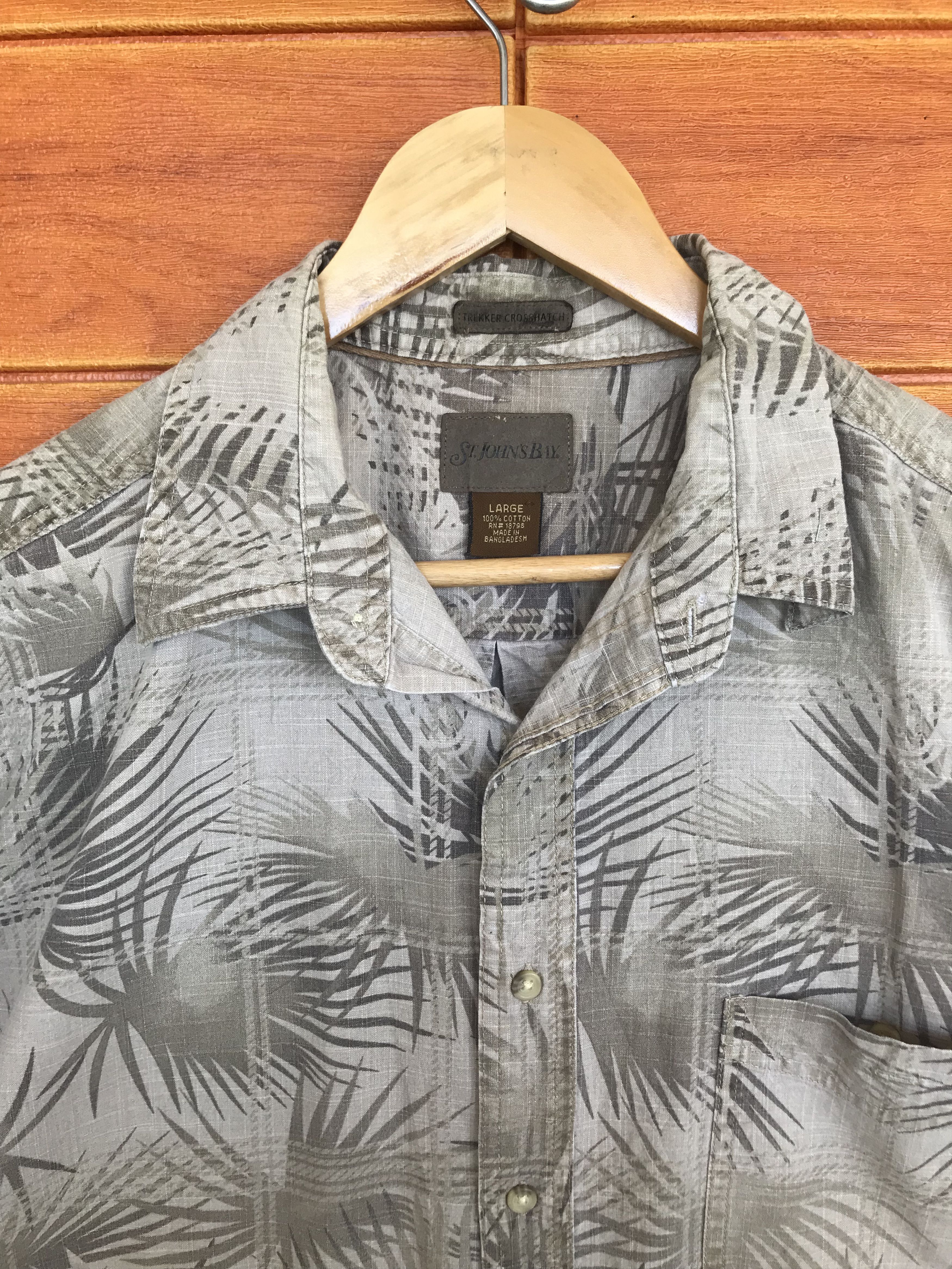 St. Johns Bay Vintage St. John Bay Trekker Cross Hatch Hawaiian Shirt Size US L / EU 52-54 / 3 - 4 Thumbnail
