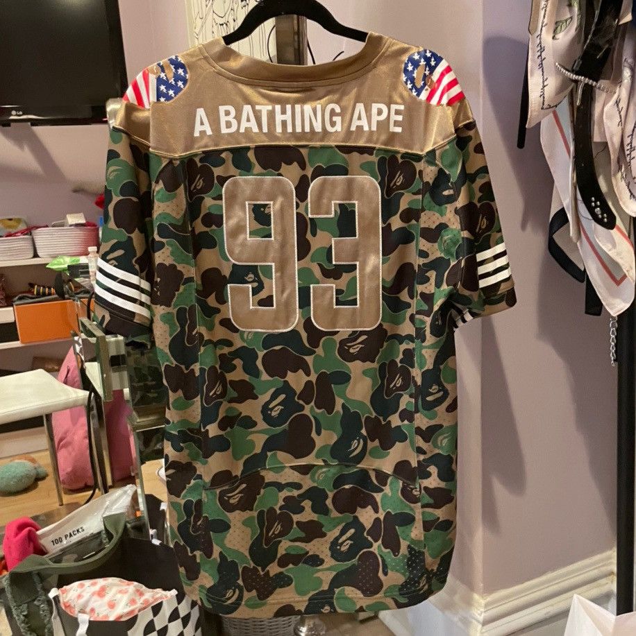 Rare BAPE Adidas collaboration football jersey good size XS