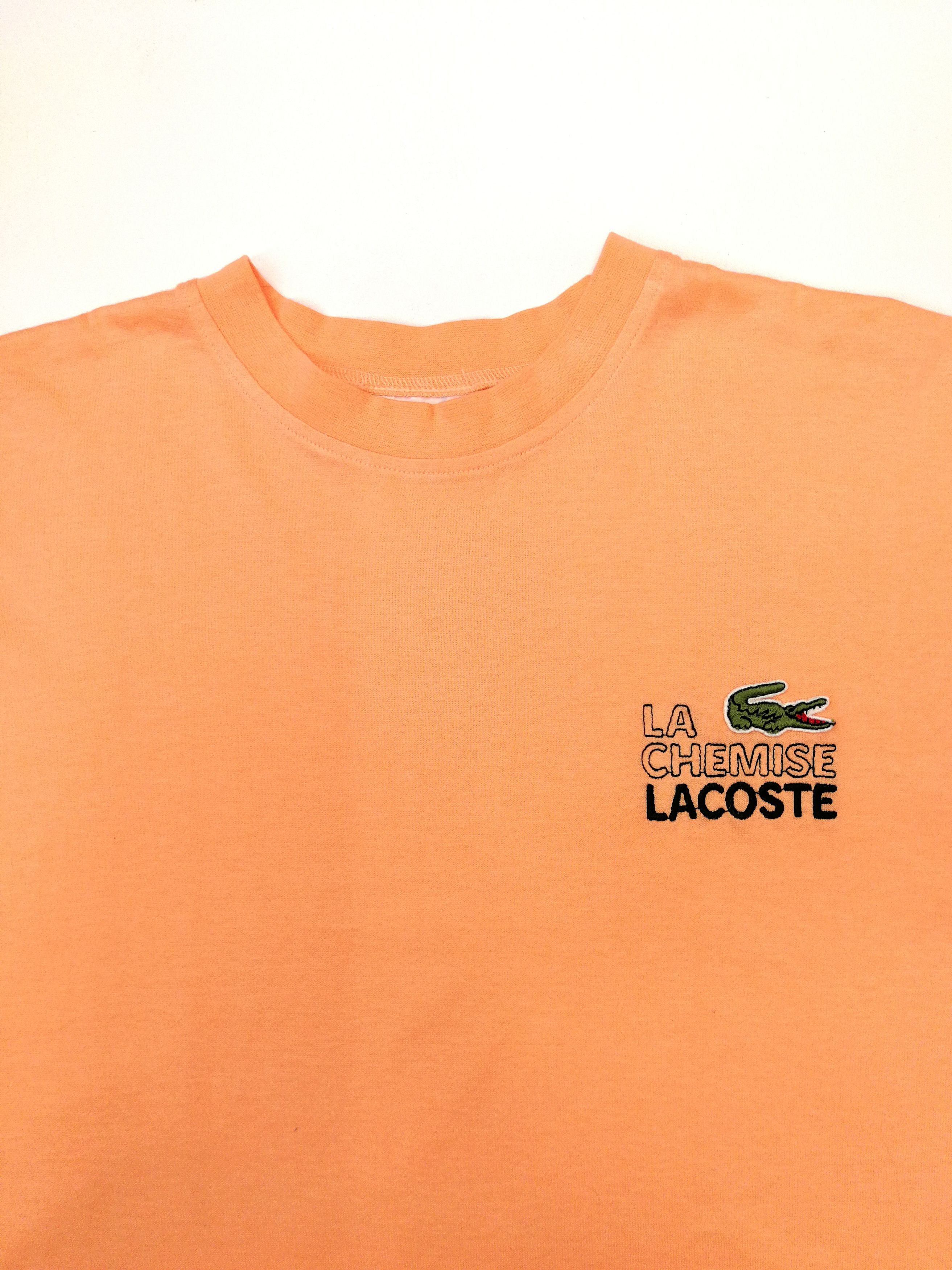 Lacoste Vintage 80's Chemise Lacoste T-Shirt Peach Size US L / EU 52-54 / 3 - 3 Thumbnail
