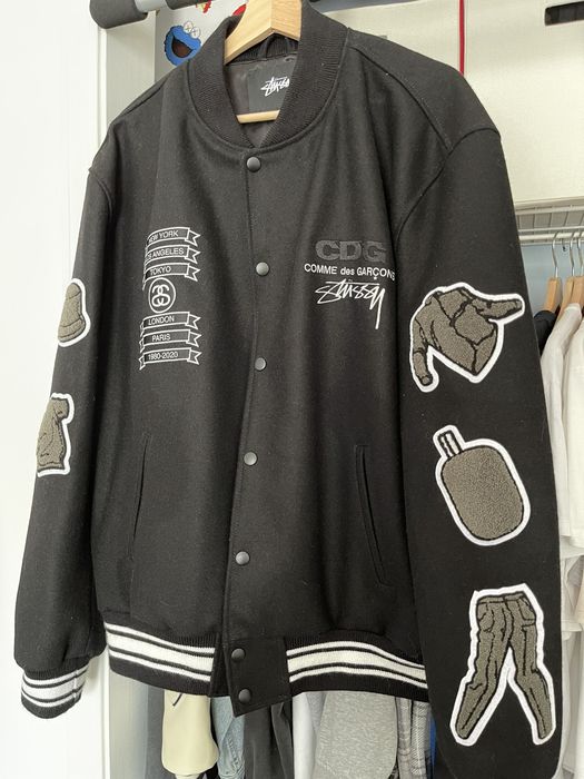 ASAP Rocky Stussy Jacket  CDG Letterman Jacket - HJacket