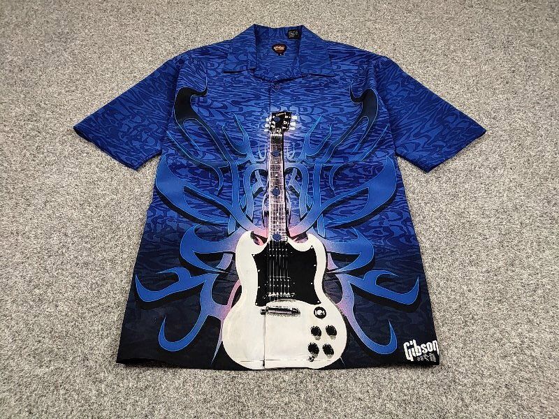 Vintage Vinrage 90s Gibson USA Tour Wear Hawaiian button Shirts Size US L / EU 52-54 / 3 - 2 Thumbnail
