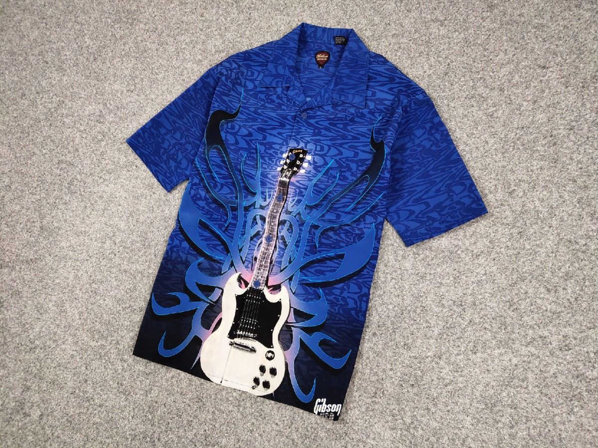 Vintage Vinrage 90s Gibson USA Tour Wear Hawaiian button Shirts Size US L / EU 52-54 / 3 - 3 Thumbnail