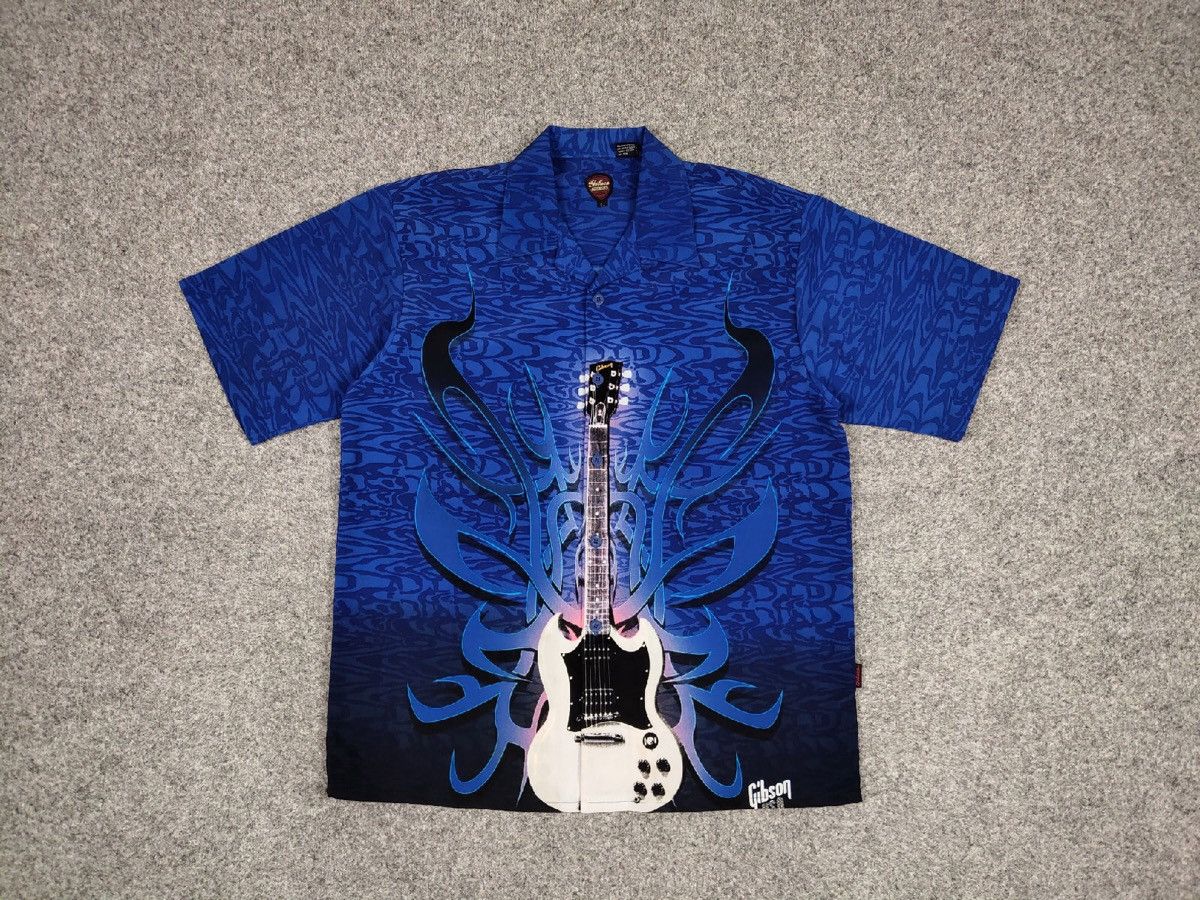 Vintage Vinrage 90s Gibson USA Tour Wear Hawaiian button Shirts Size US L / EU 52-54 / 3 - 13 Thumbnail