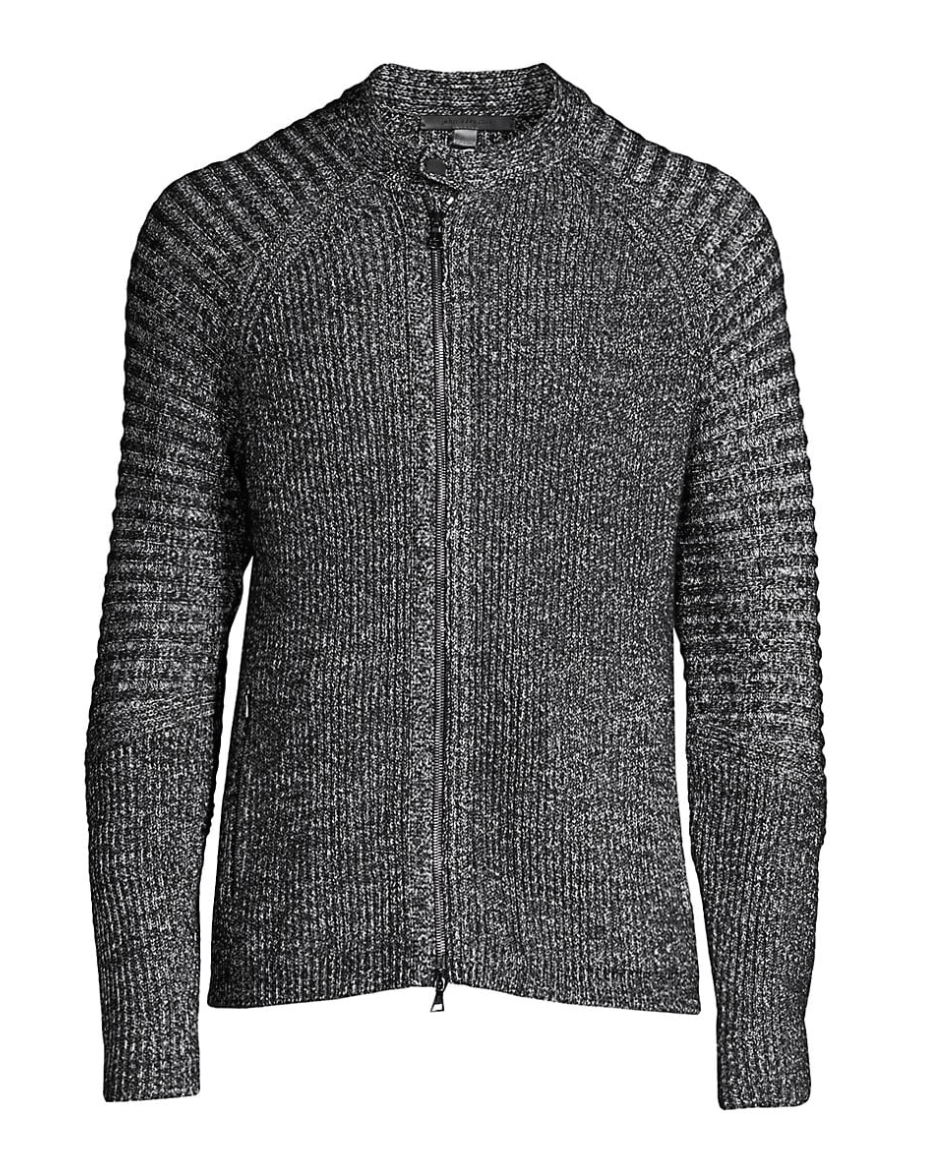 John Varvatos Biker-Sleeve Zip Cardigan Size US S / EU 44-46 / 1 - 1 Thumbnail