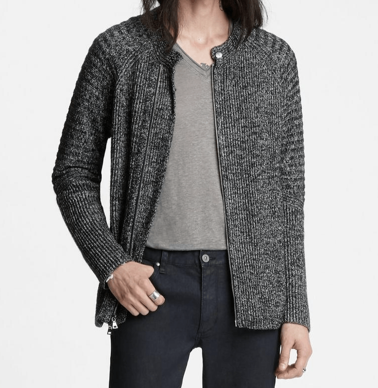 John Varvatos Biker-Sleeve Zip Cardigan Size US S / EU 44-46 / 1 - 2 Thumbnail