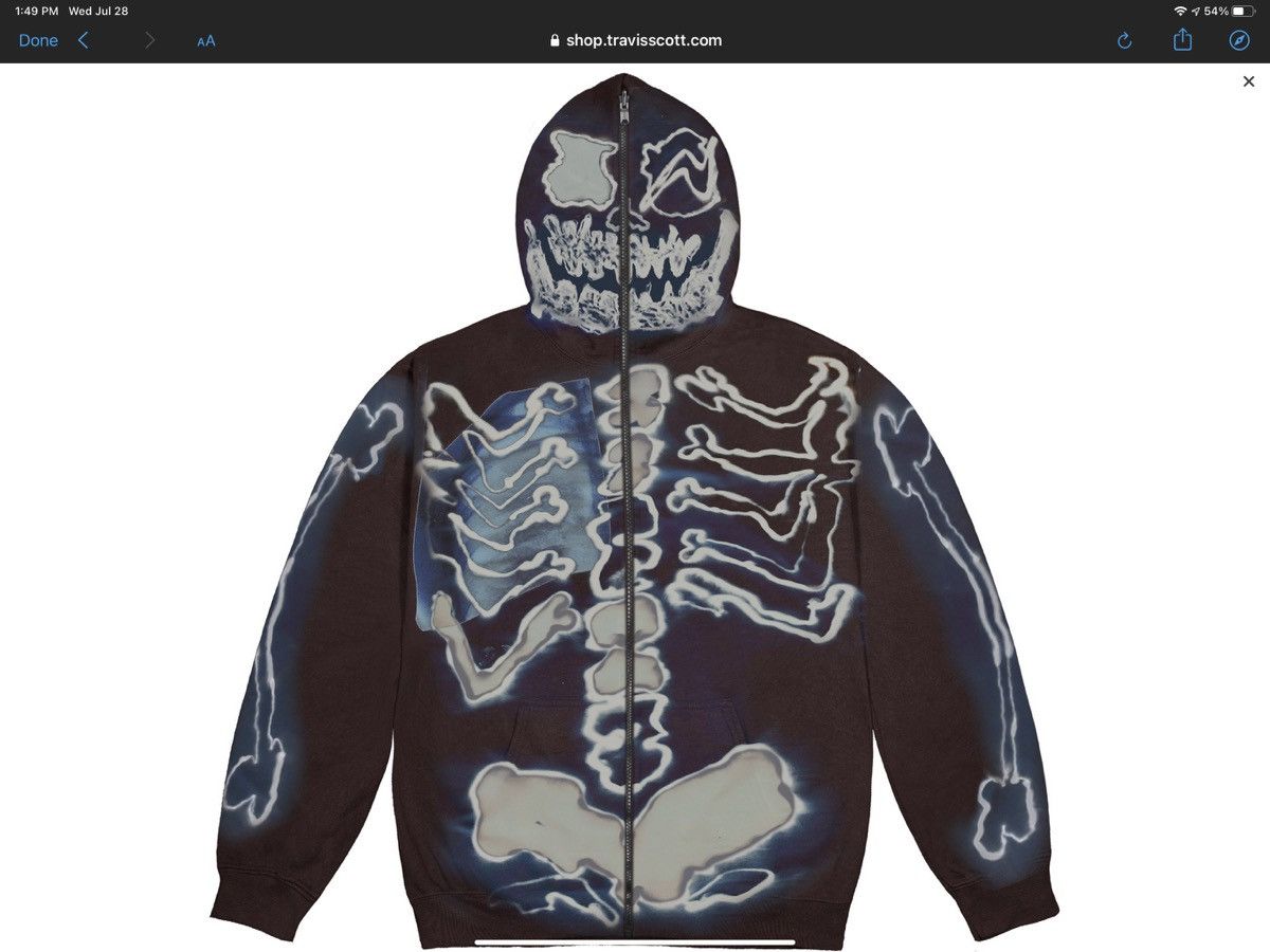 travis scott fragment skeleton hoodie