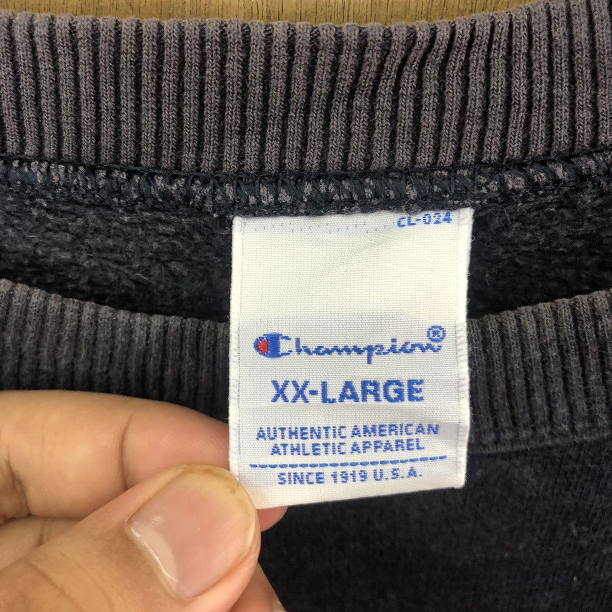 Champion Champion Faded Dark Blue Sweatshirt #1848 Size US XL / EU 56 / 4 - 5 Thumbnail