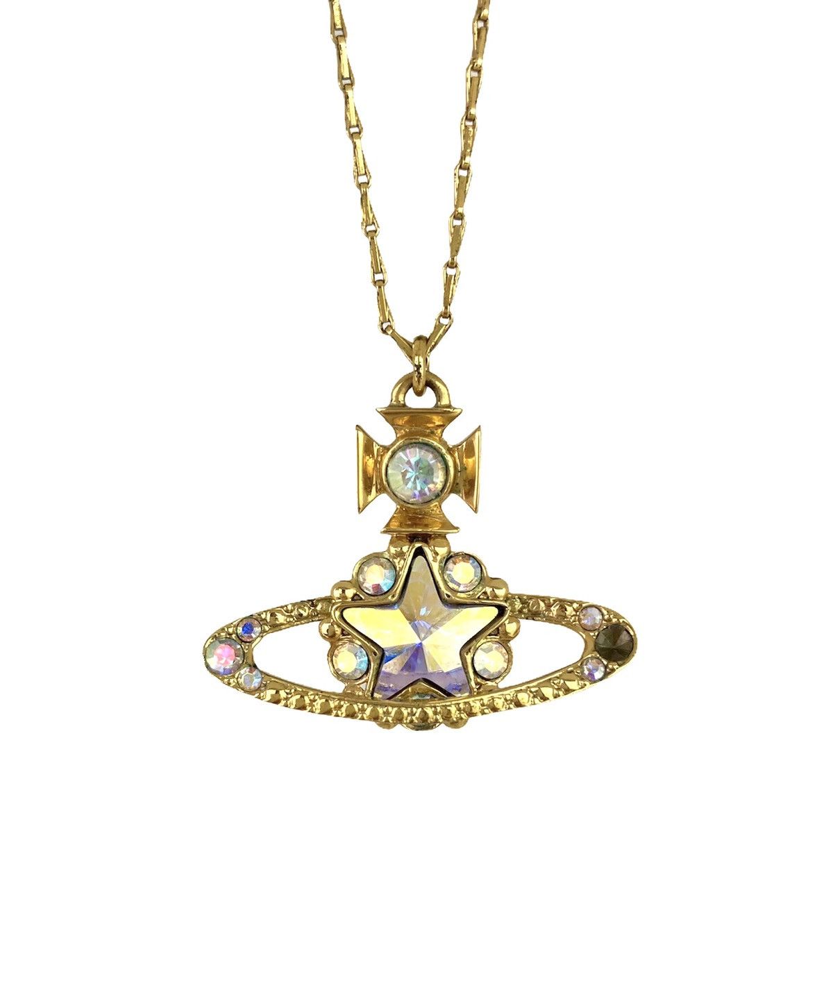 Vivienne Westwood, Jewelry, Vivienne Westwood Iridescent Rainbow Star Orb  Gold Necklace