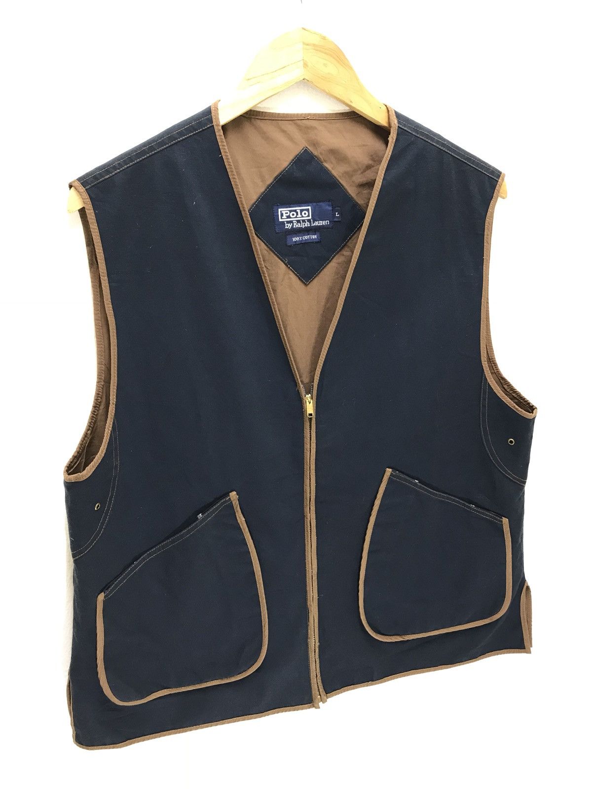 Polo Ralph Lauren × RRL Ralph Lauren 🐎Polo Ralph Lauren Vest Zipper Navy Blue Size US M / EU 48-50 / 2 - 2 Thumbnail