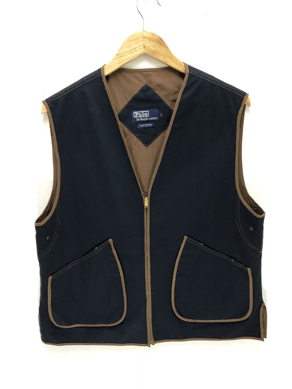 Polo Ralph Lauren × RRL Ralph Lauren 🐎Polo Ralph Lauren Vest Zipper Navy Blue Size US M / EU 48-50 / 2 - 1 Thumbnail