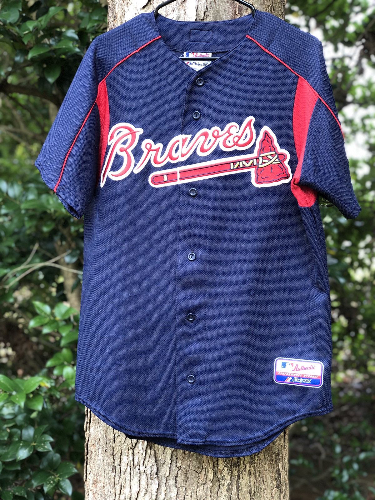 Vintage 90s Atlanta Braves Button up Jersey Majestic MLB 