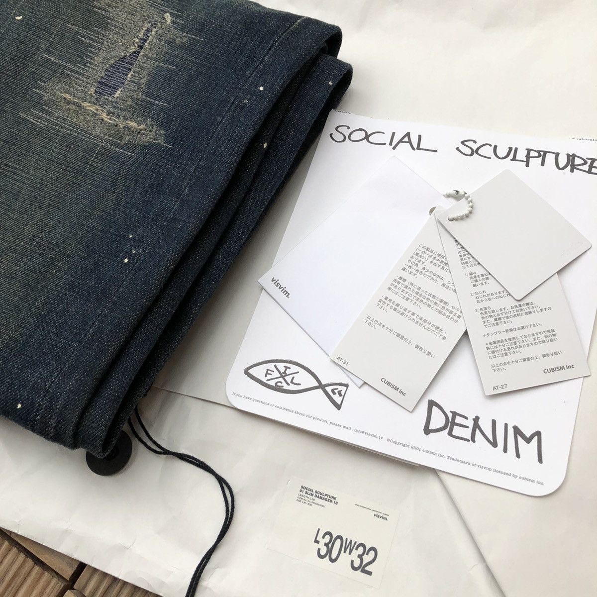 Visvim Visvim 18 Social Sculpture 01 Slim Damaged-18 Size US 32 / EU 48 - 8 Thumbnail