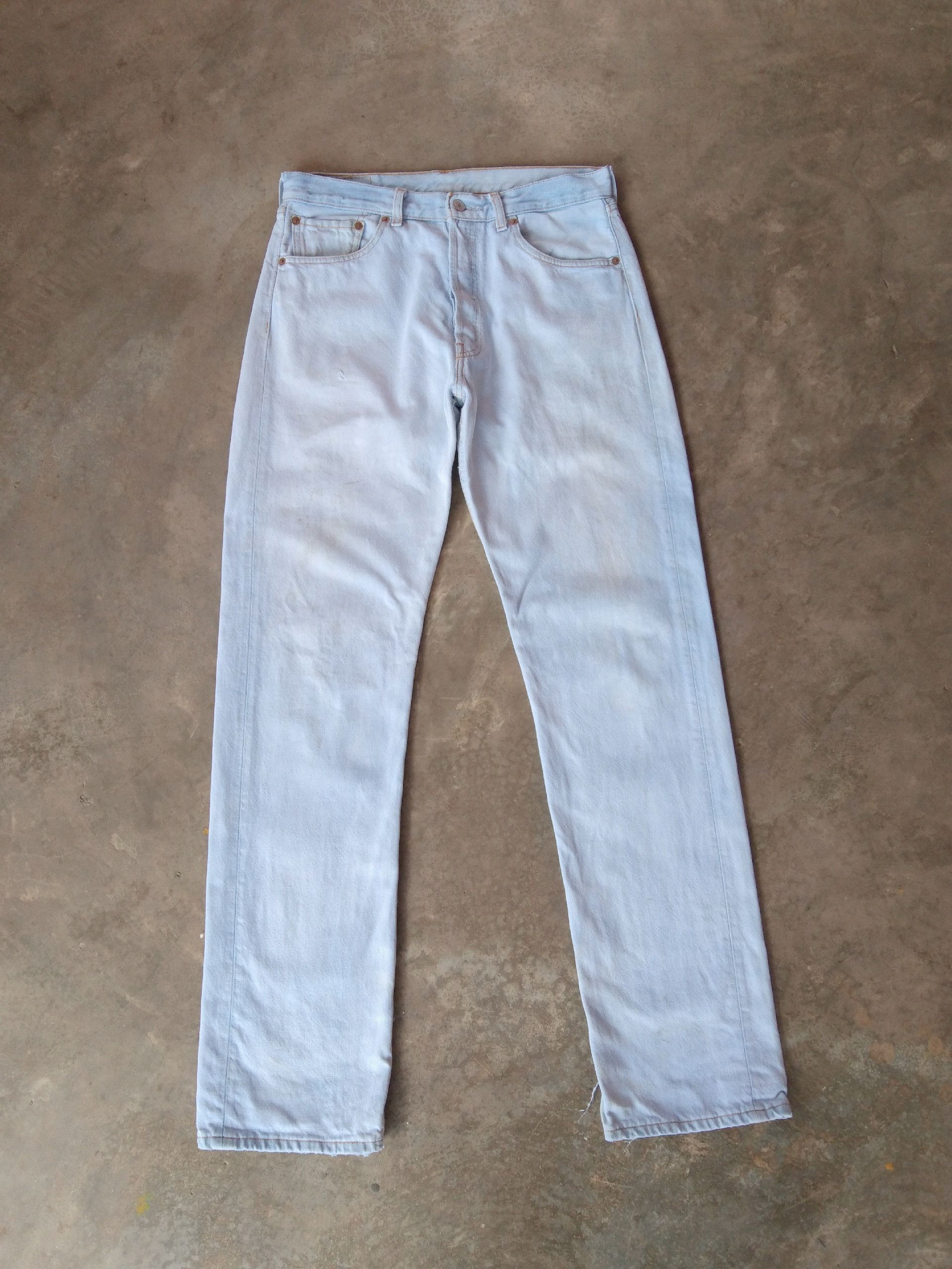 Levi's Vintage Levi's 501 Faded Blue Distressed Jeans 31x34 Size US 31 - 1 Thumbnail