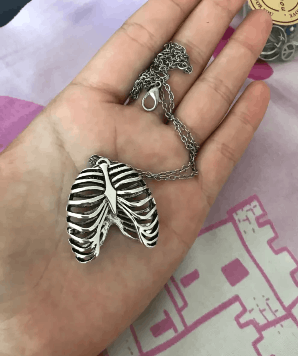 Vintage Gothic Rib Cage Pendant Necklace Size ONE SIZE - 3 Thumbnail