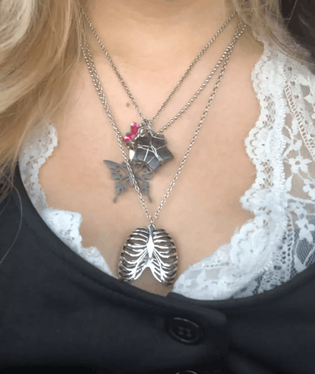 Vintage Gothic Rib Cage Pendant Necklace Size ONE SIZE - 1 Thumbnail