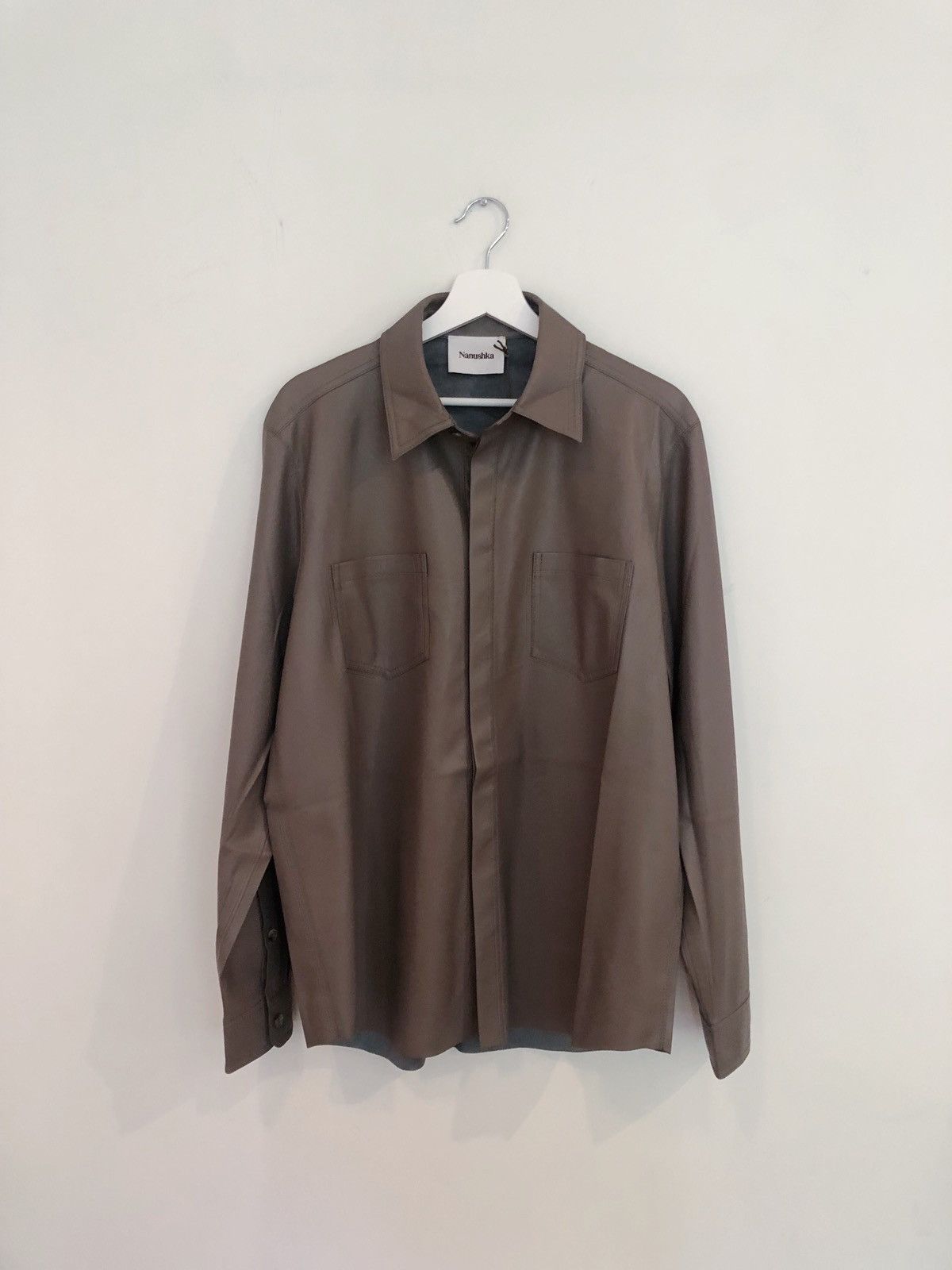 Nanushka Declan vegan leather shirt