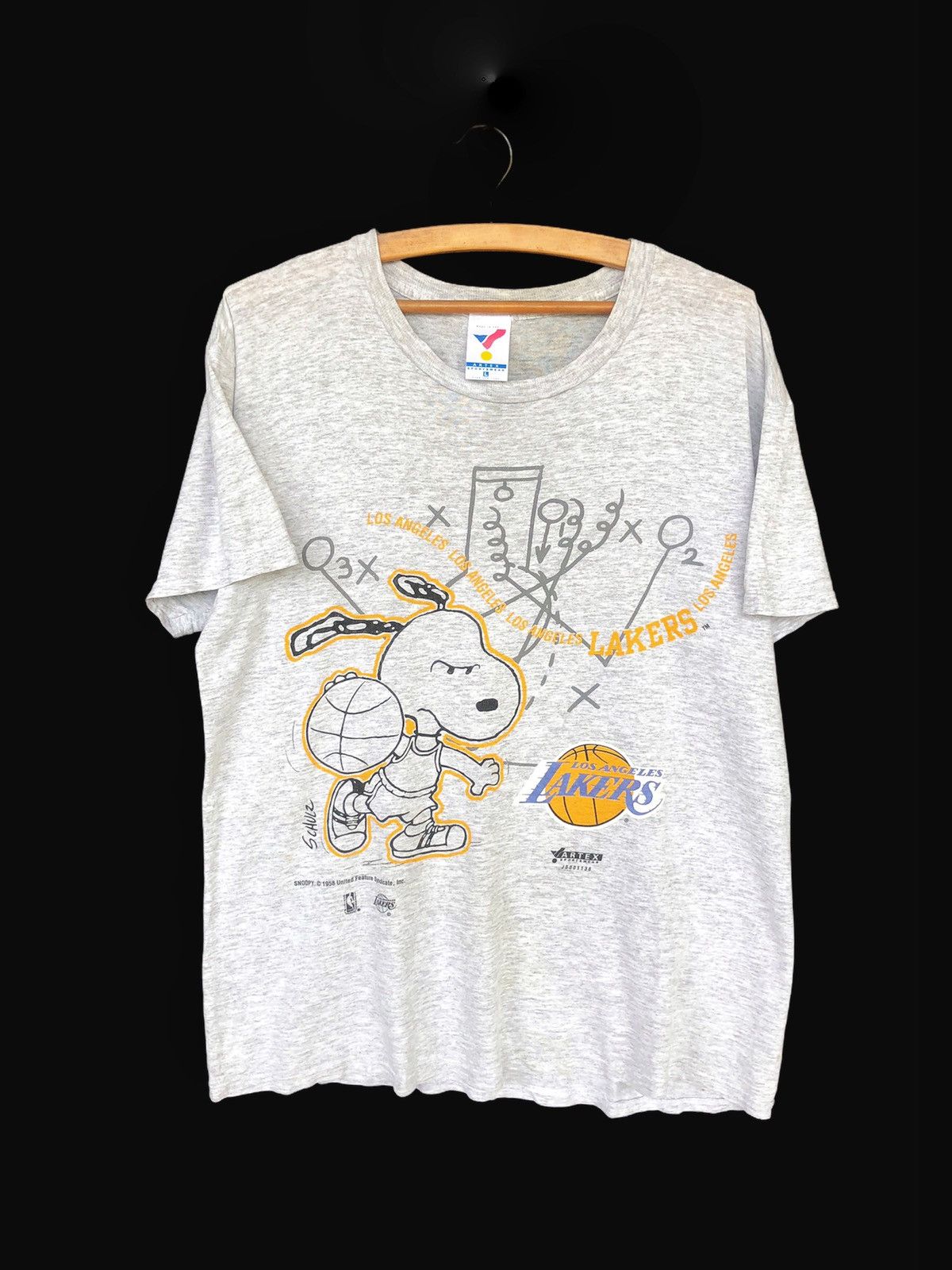 NBA 1990s Peanuts x LA Lakers NBA Artex Sportswear Shirt Size US L / EU 52-54 / 3 - 1 Thumbnail