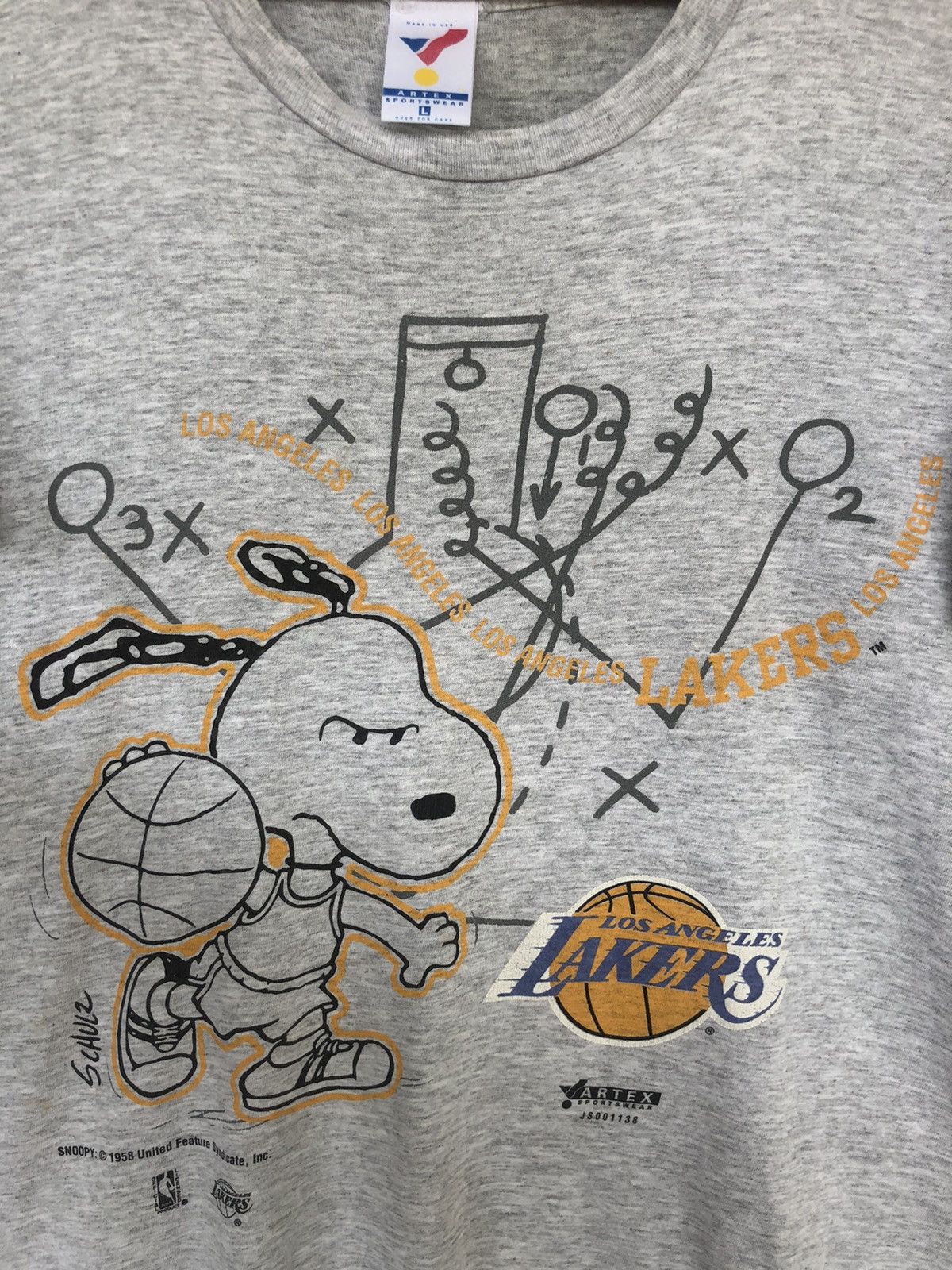 NBA 1990s Peanuts x LA Lakers NBA Artex Sportswear Shirt Size US L / EU 52-54 / 3 - 4 Thumbnail