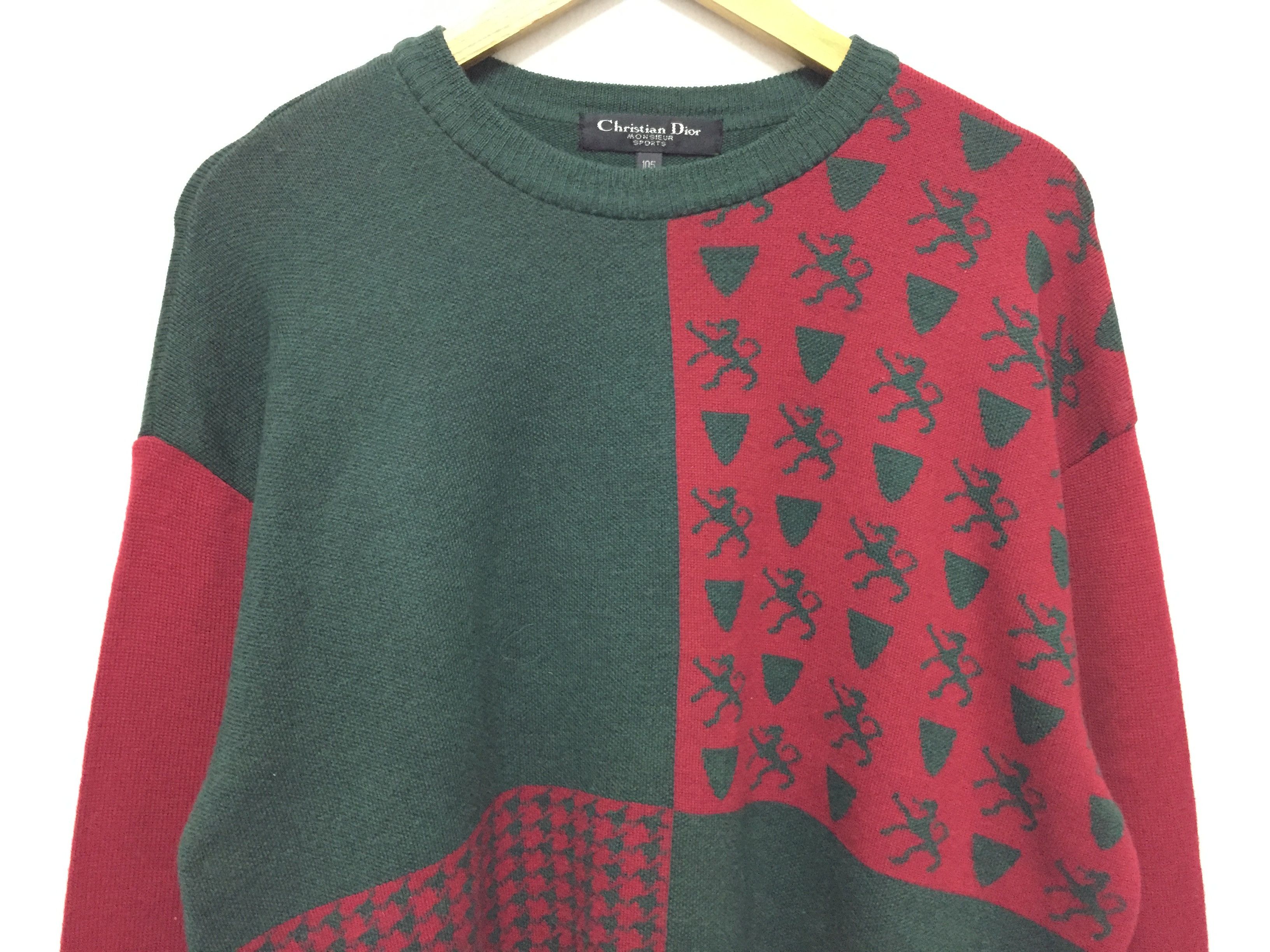 Christian Dior Monsieur 90's DIOR SPORT intarsia jacquard knit block color Size US L / EU 52-54 / 3 - 3 Thumbnail