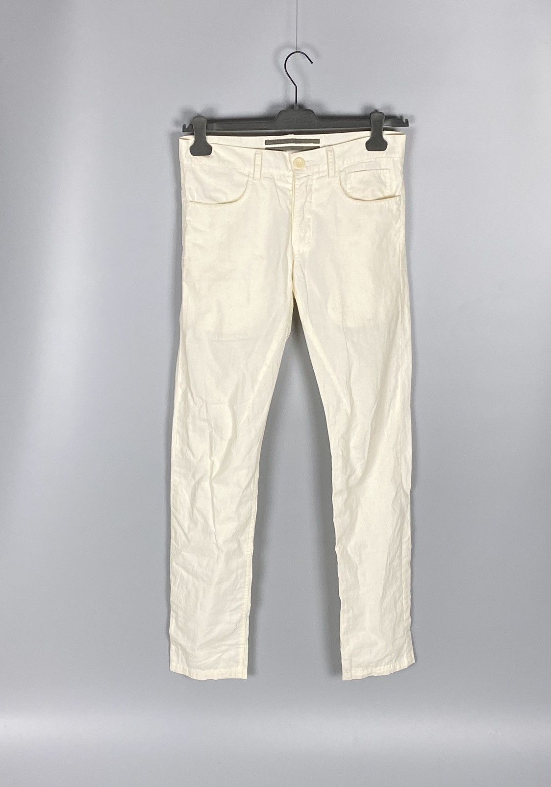 image of Rick Owens Ss07 ‘Drake’ Poplin Milk Detroit Cuts in White Milk, Men's (Size 29)