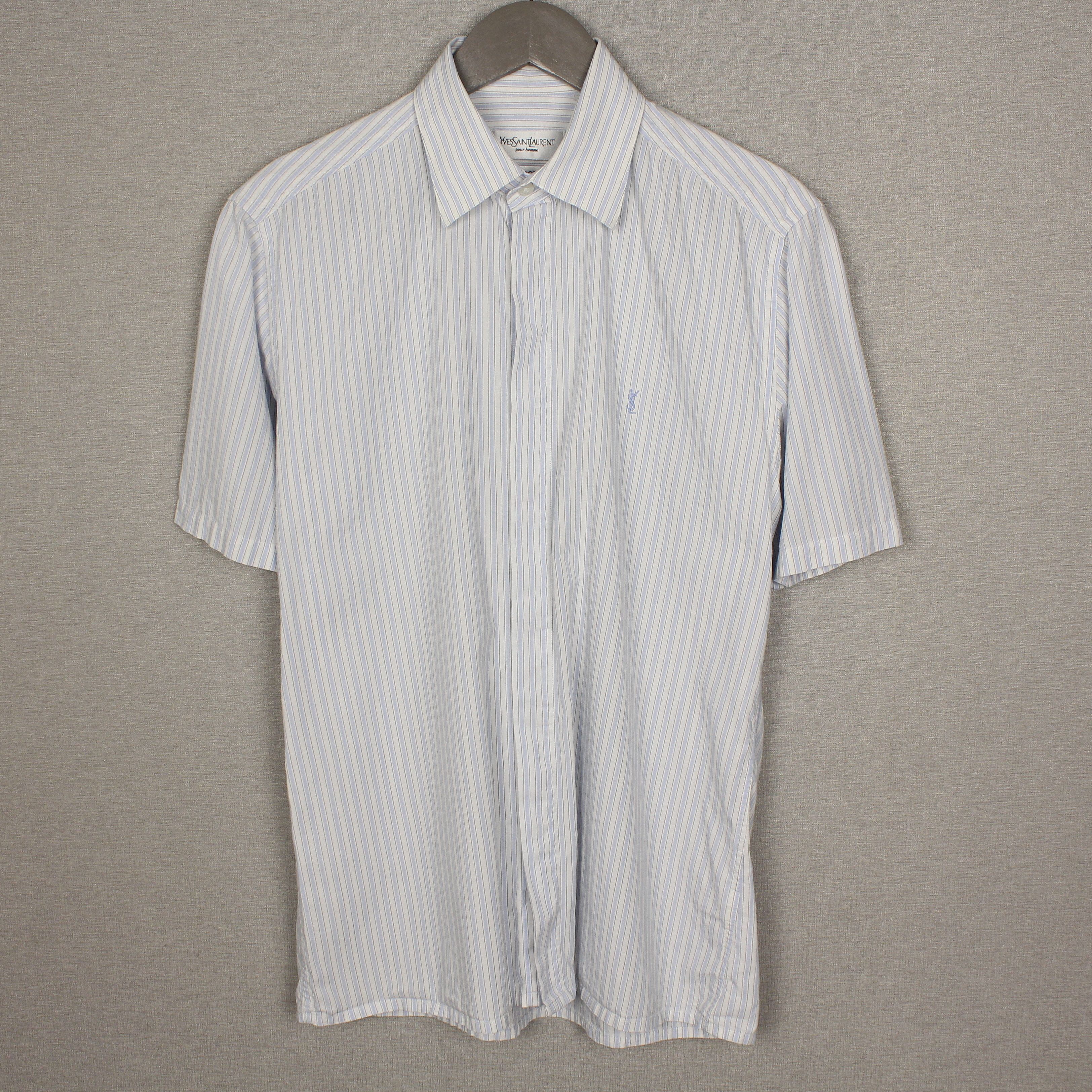 Yves Saint Laurent YSL Yves Saint Laurent Short Sleeve Shirt Logo Size M Size US M / EU 48-50 / 2 - 2 Thumbnail