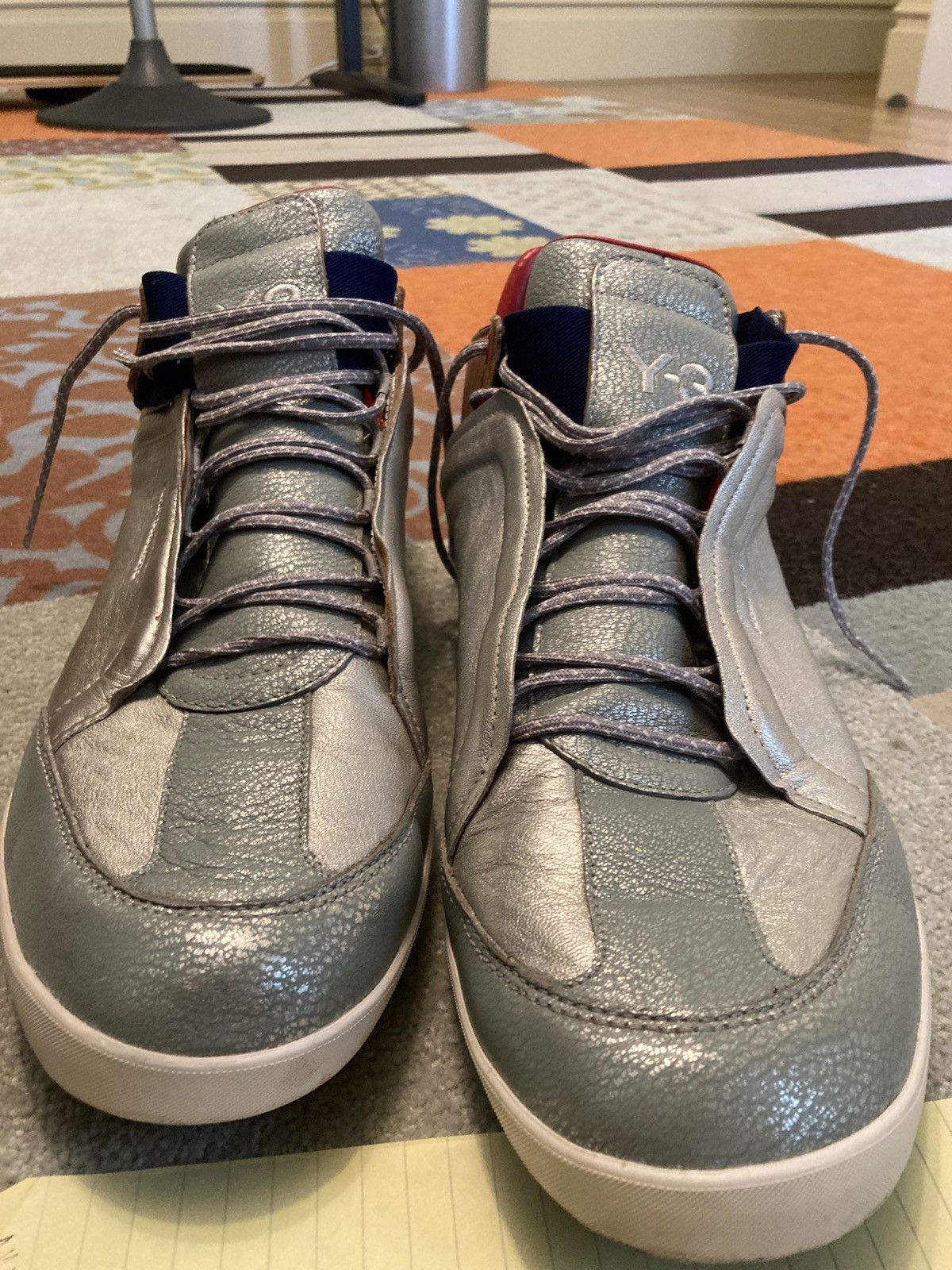 Adidas Y3 Yohji Yamamoto FUTURISTIC Silver Hightop Sneakers