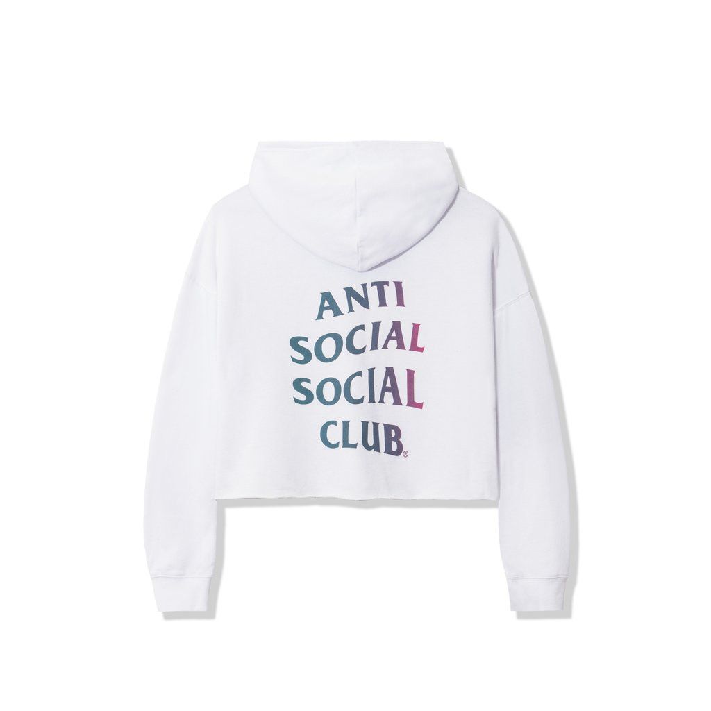 image of Anti Social Social Club Ds Assc Abg White Crop Top Hoodie Supreme Bape Kith, Women's (Size Medium)