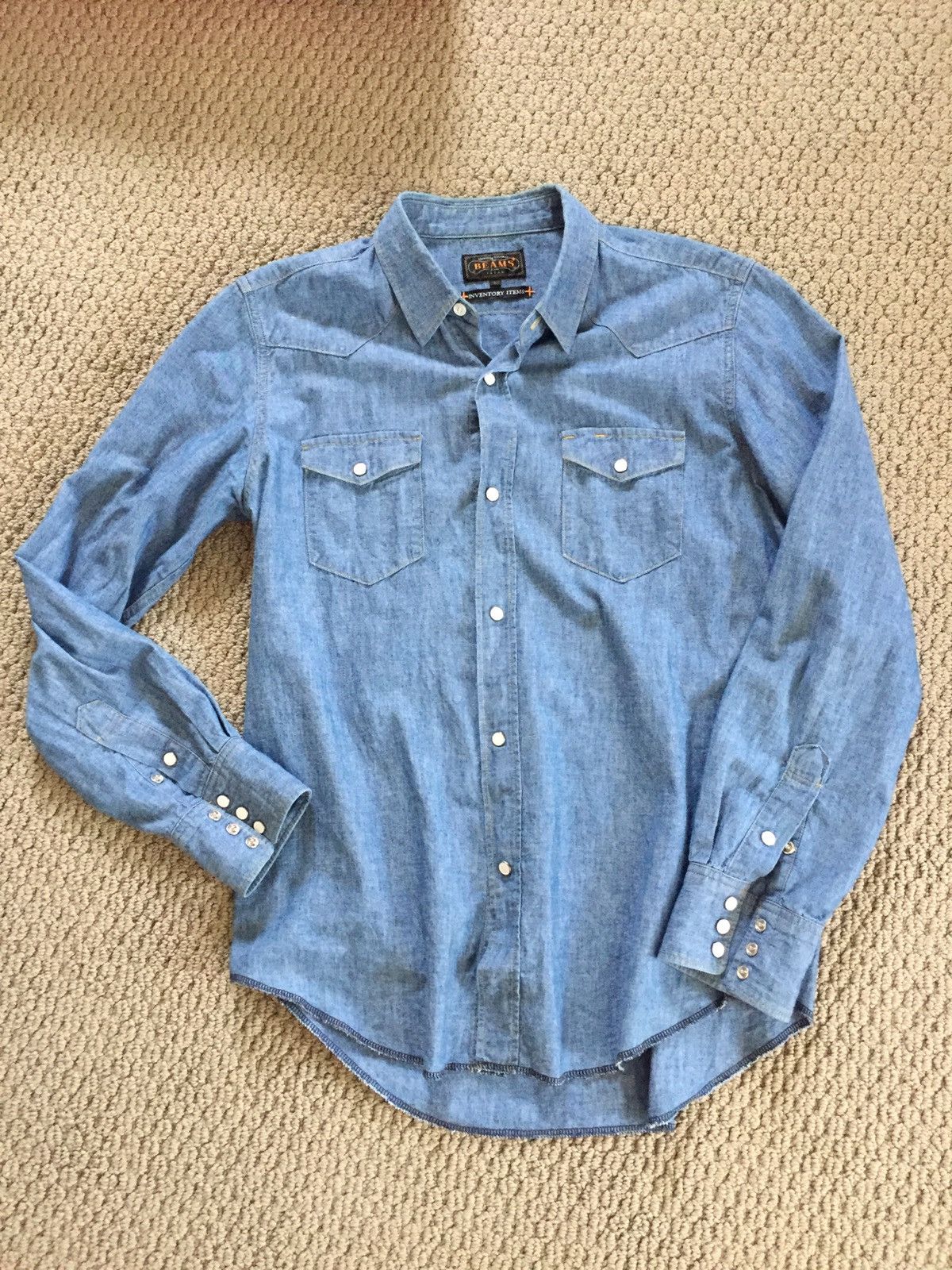 Beams Plus × Inventory Magazine Beams X Inventory Chambray Western Shirt Size US L / EU 52-54 / 3 - 1 Thumbnail