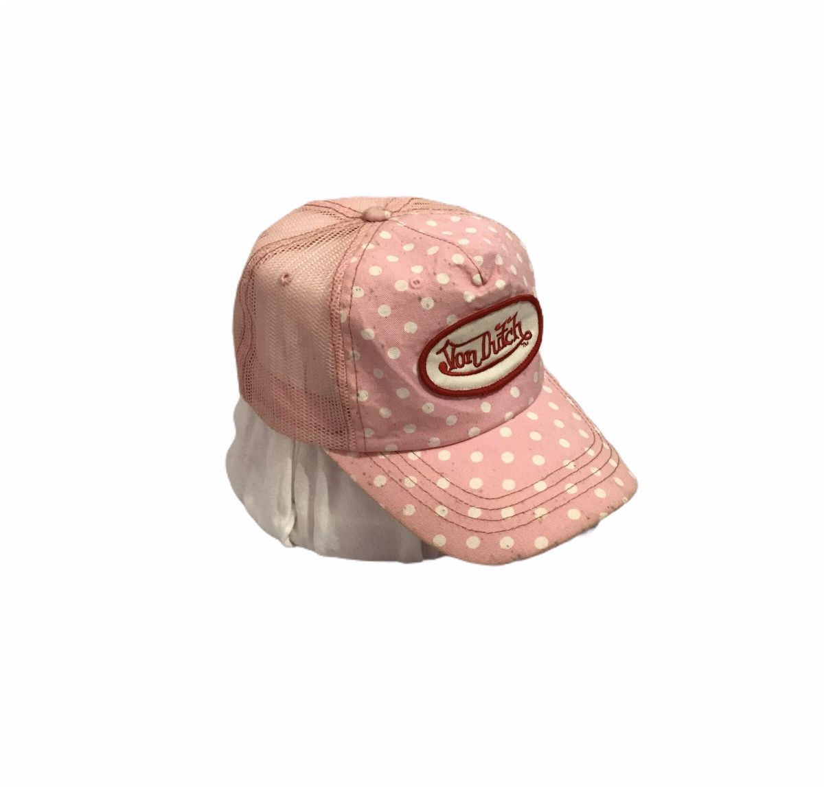 Von Dutch Pink Checkered Truck Hat Pink & Grey Classic Trucker Hat | Von Dutch main image 3