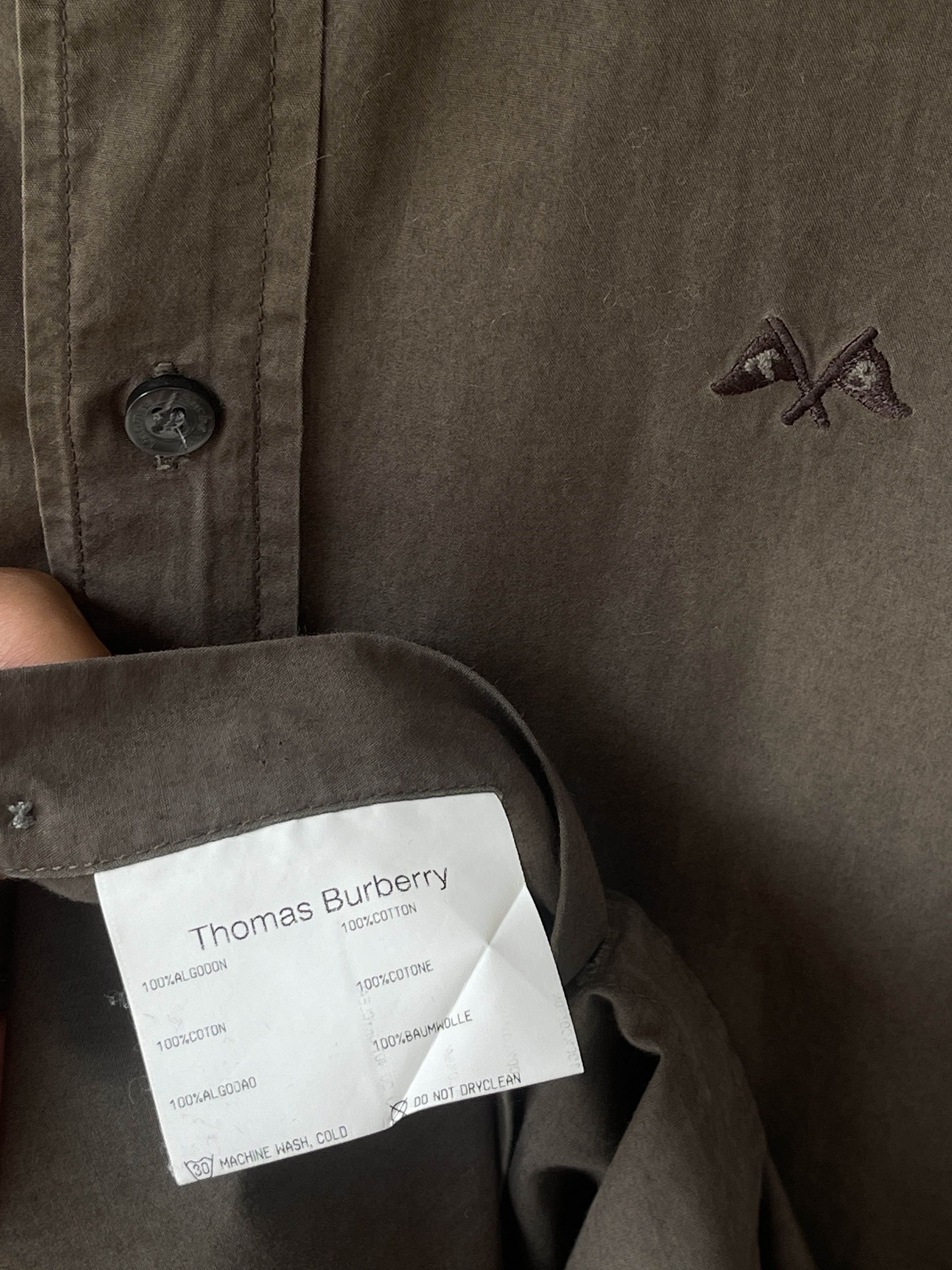 Burberry TB Burberry vintage shirt kaki rare size xl Size US XL / EU 56 / 4 - 4 Thumbnail
