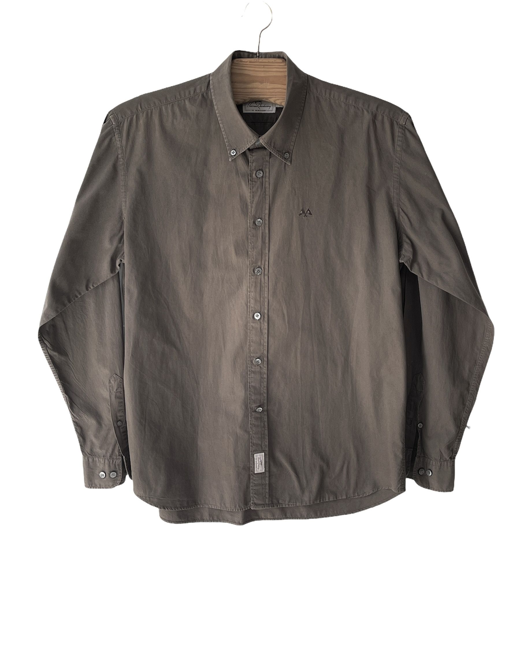 Burberry TB Burberry vintage shirt kaki rare size xl Size US XL / EU 56 / 4 - 1 Thumbnail