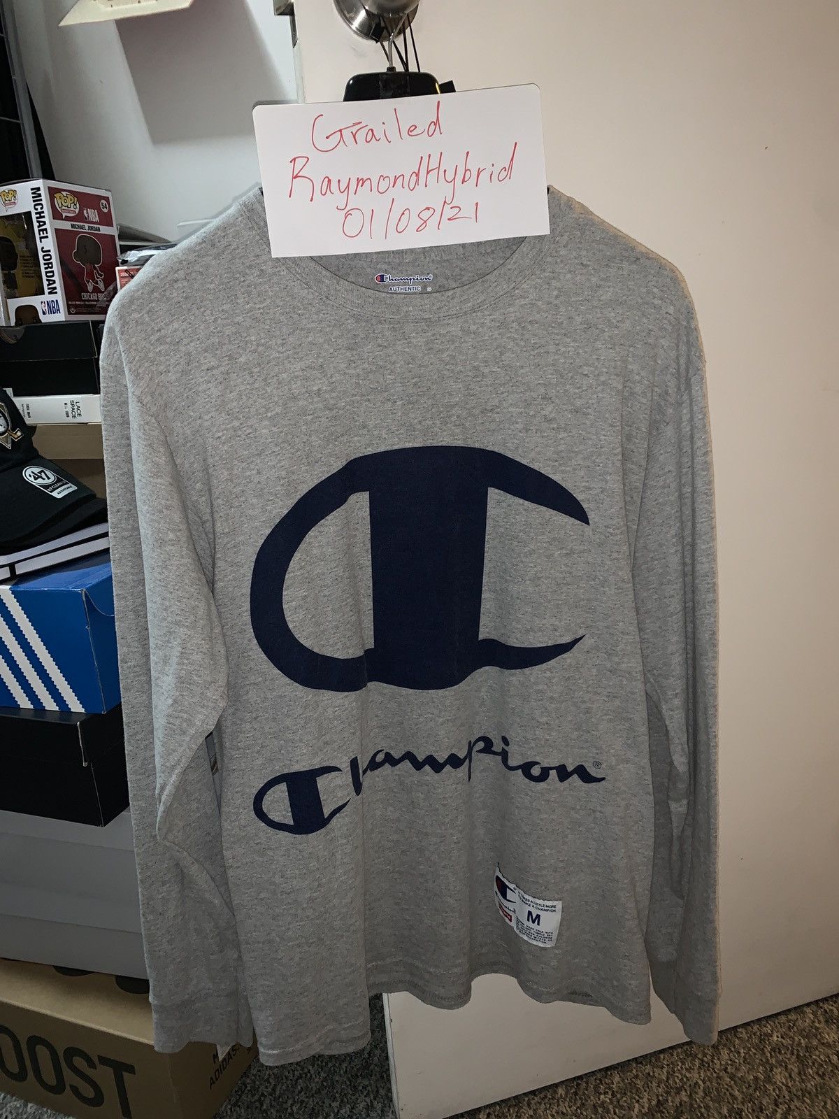 Champion Supreme Champion X Supreme long sleeve tee grey Grailed