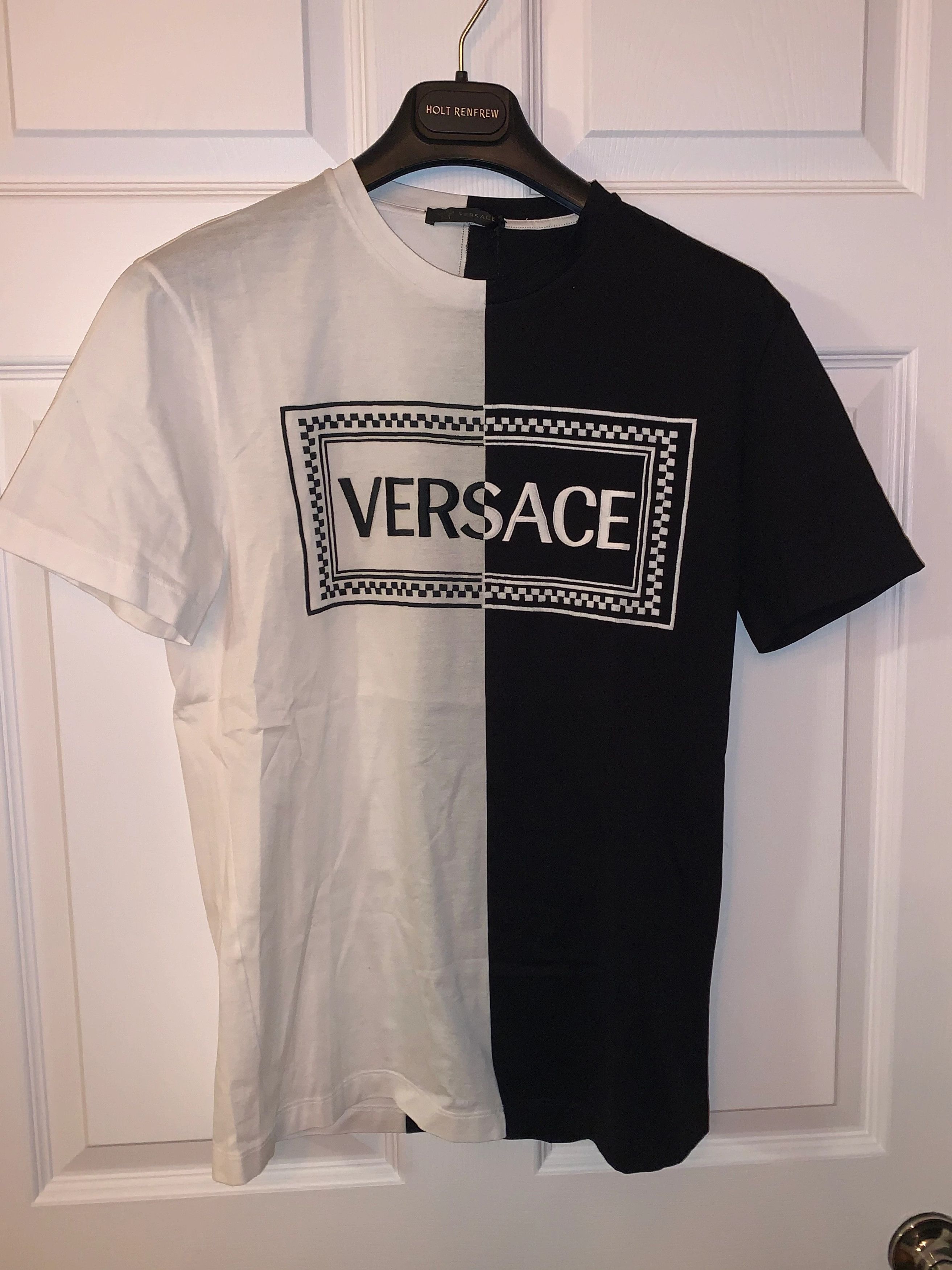 Versace VERSACE EMBROIDERED CHECKERED LOGO SHIRT XS $700+ | Grailed