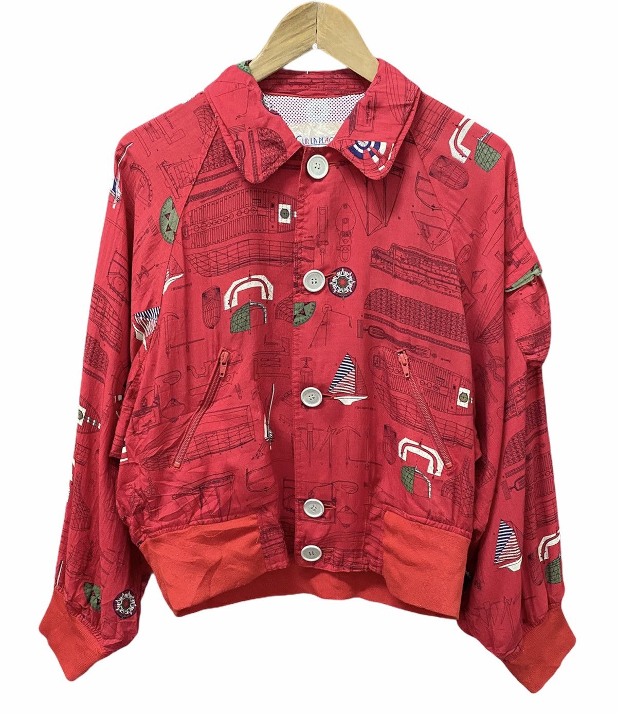 ❌HEAT❌ Vintage Geometric Abstract Print Bomber Jacket