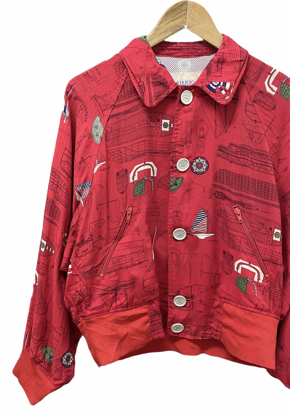 Toyo Enterprises ❌HEAT❌ Vintage Geometric Abstract Print Bomber Jacket Size US M / EU 48-50 / 2 - 4 Thumbnail